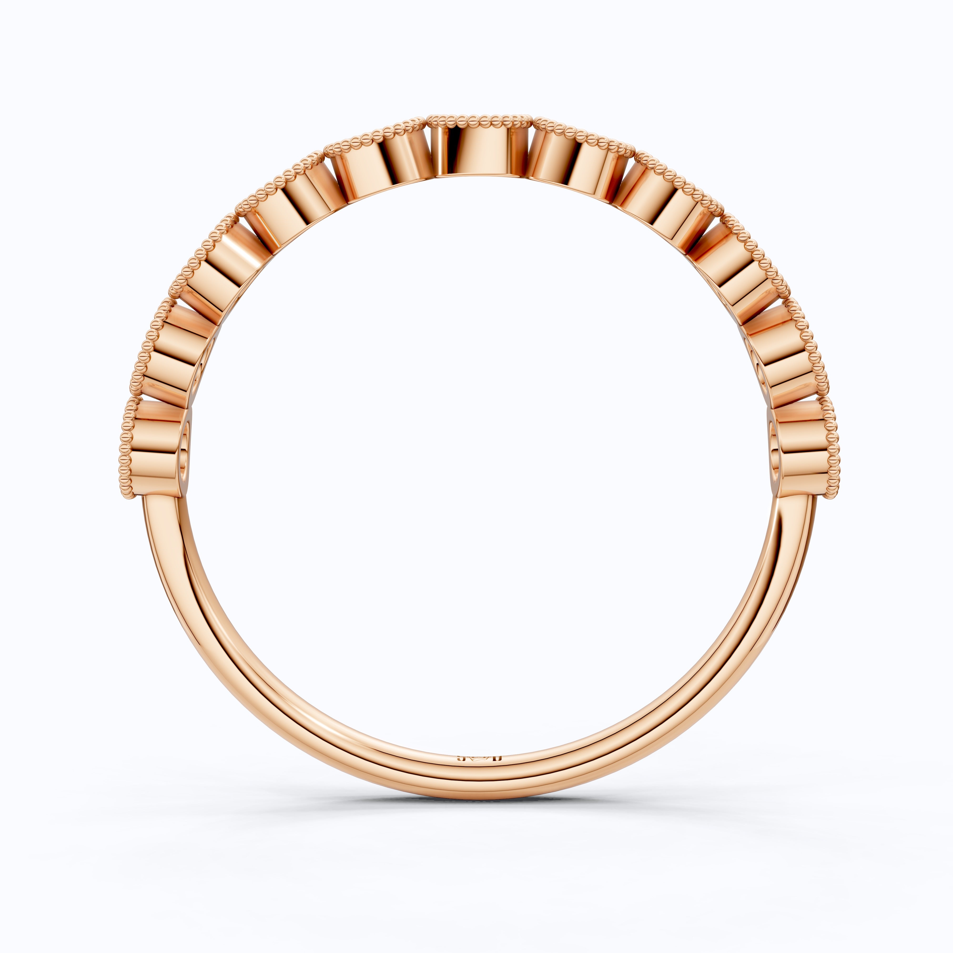 Vintage Bezel Set Wedding Eternity Band in Lab Grown Diamond-14k Solid Gold, Milgrain Ring for Her, Promise Ring