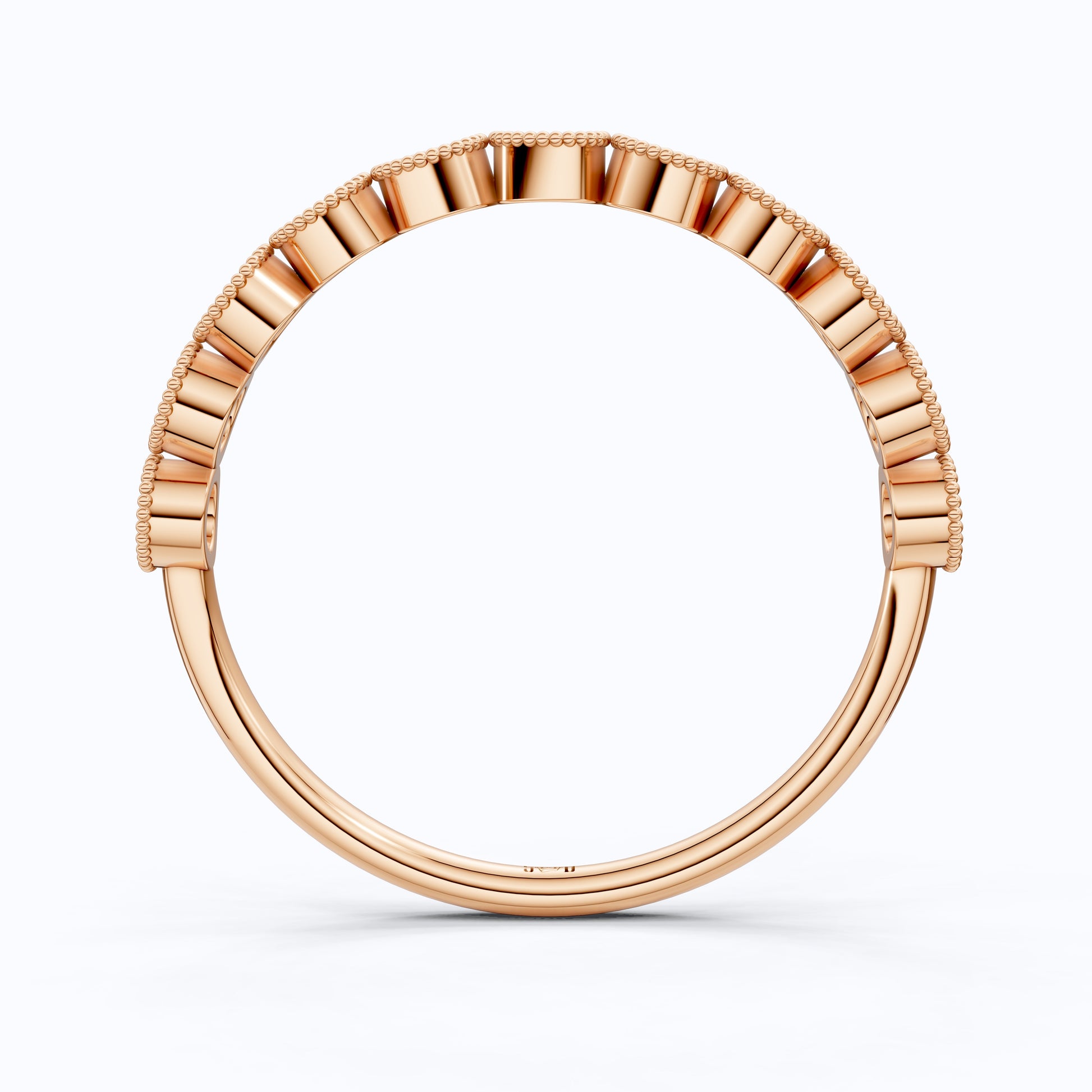 Vintage Bezel Set Wedding Eternity Band in Lab Grown Diamond-14k Solid Gold, Milgrain Ring for Her, Promise Ring