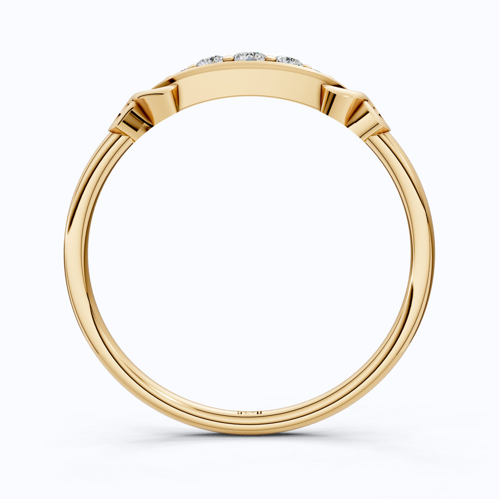 Modern Five-Stone Twisted Stacker Wedding Band in 14K Solid Gold, 0.09 TCW Round Cut Lab Grown Diamonds, Promise Ring, Stackable Jewelry, Birthday Gift for Her