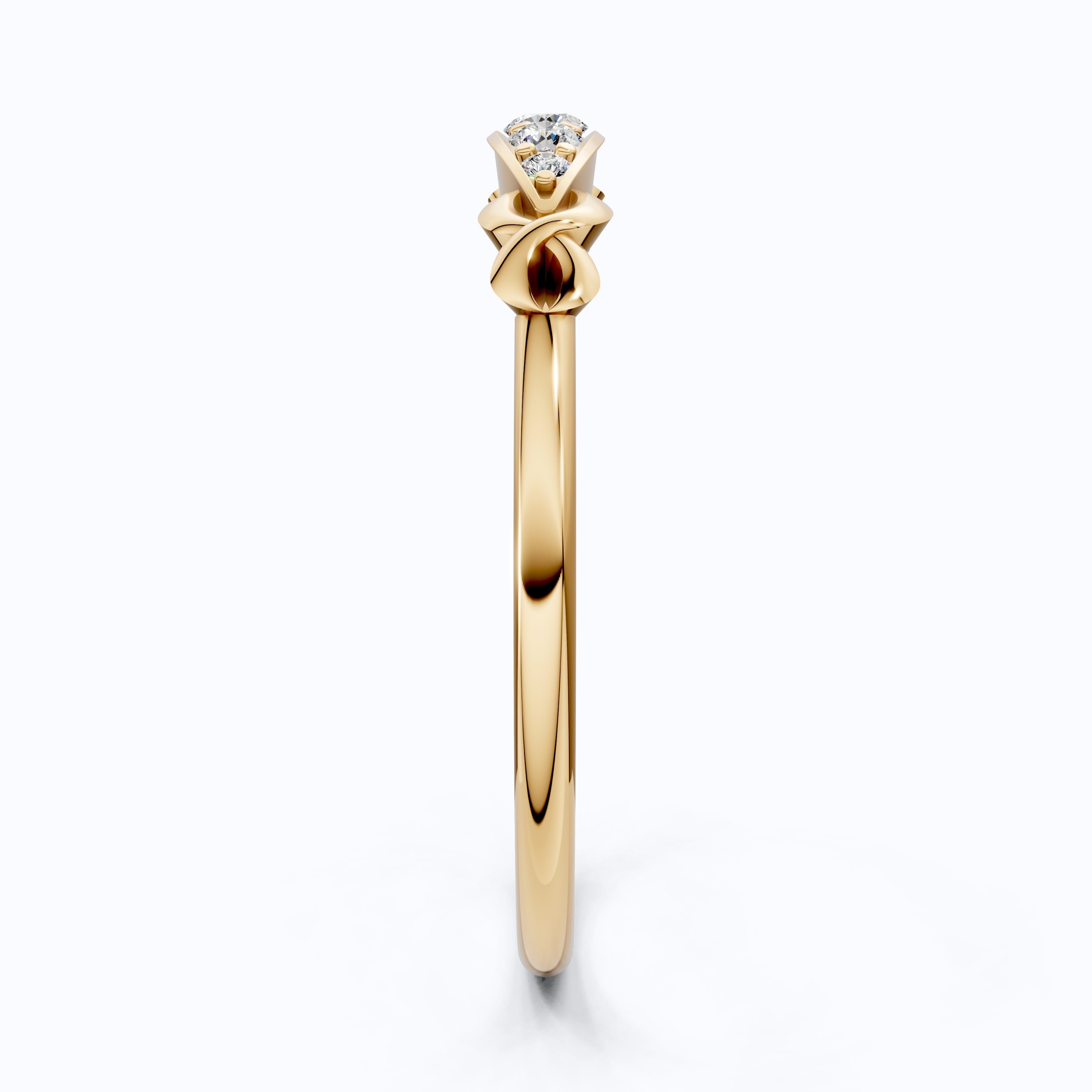 Modern Five-Stone Twisted Stacker Wedding Band in 14K Solid Gold, 0.09 TCW Round Cut Lab Grown Diamonds, Promise Ring, Stackable Jewelry, Birthday Gift for Her