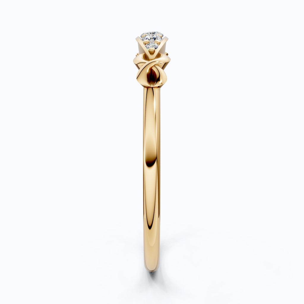 Modern Five-Stone Twisted Stacker Wedding Band in 14K Solid Gold, 0.09 TCW Round Cut Lab Grown Diamonds, Promise Ring, Stackable Jewelry, Birthday Gift for Her