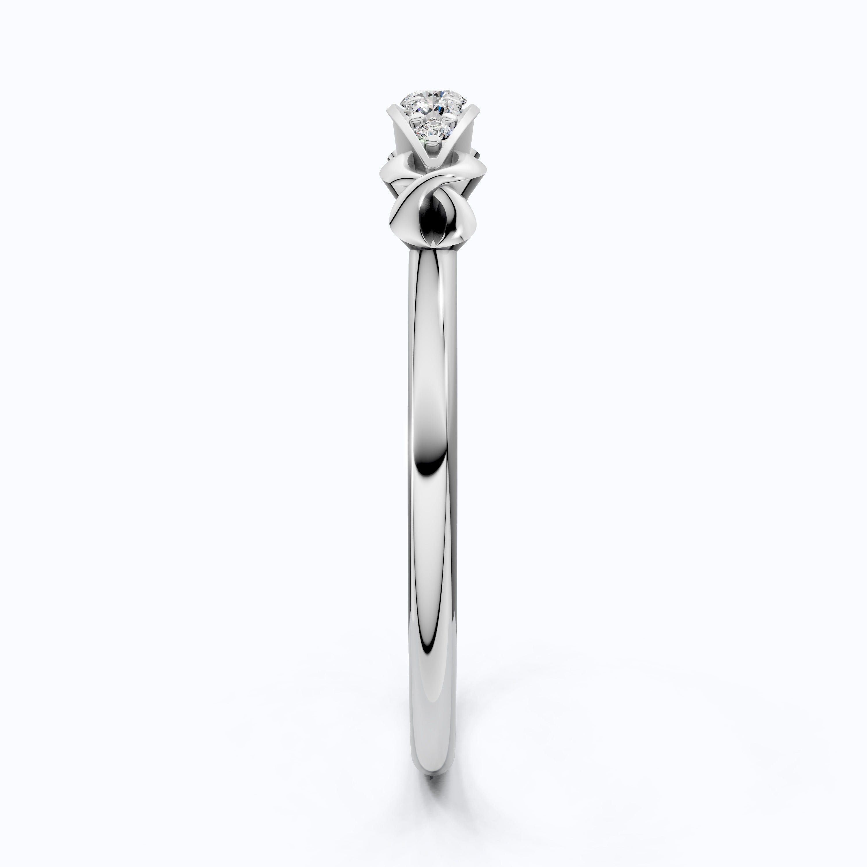 Modern Five-Stone Twisted Stacker Wedding Band in 14K Solid Gold, 0.09 TCW Round Cut Lab Grown Diamonds, Promise Ring, Stackable Jewelry, Birthday Gift for Her