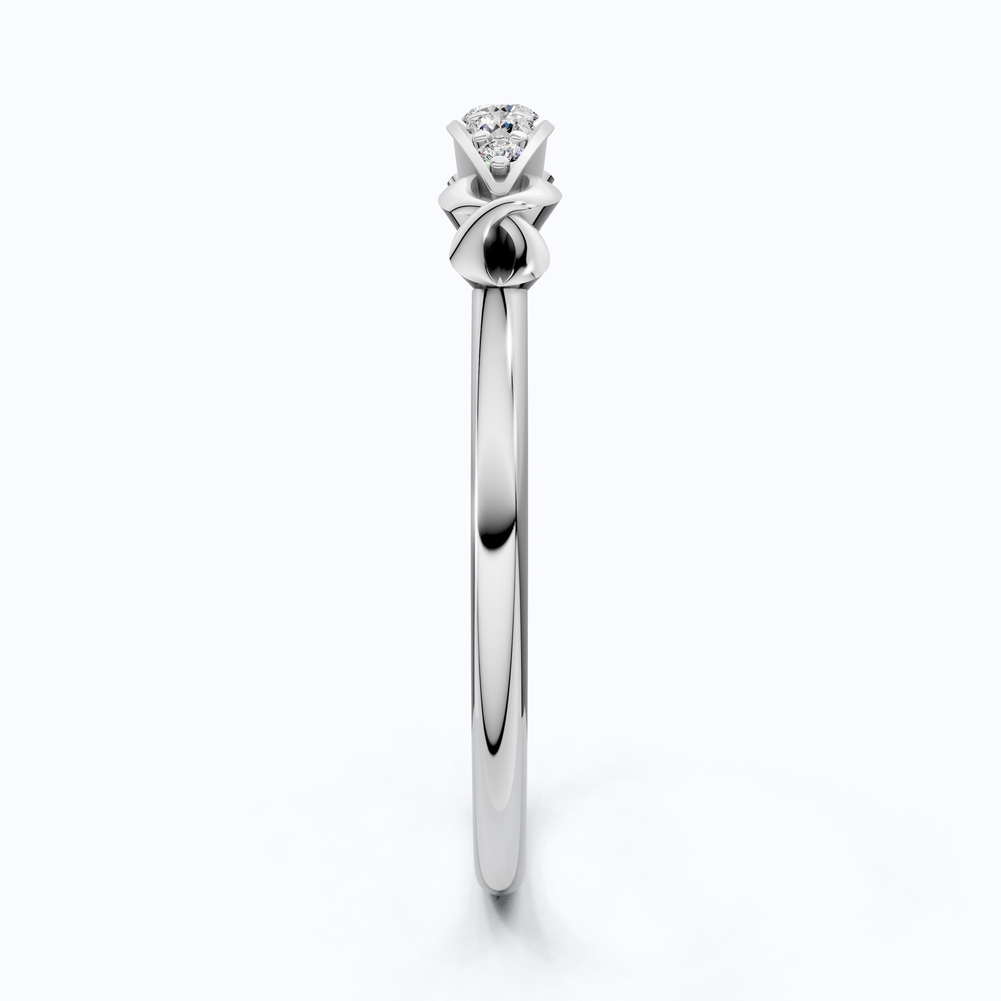 Modern Five-Stone Twisted Stacker Wedding Band in 14K Solid Gold, 0.09 TCW Round Cut Lab Grown Diamonds, Promise Ring, Stackable Jewelry, Birthday Gift for Her