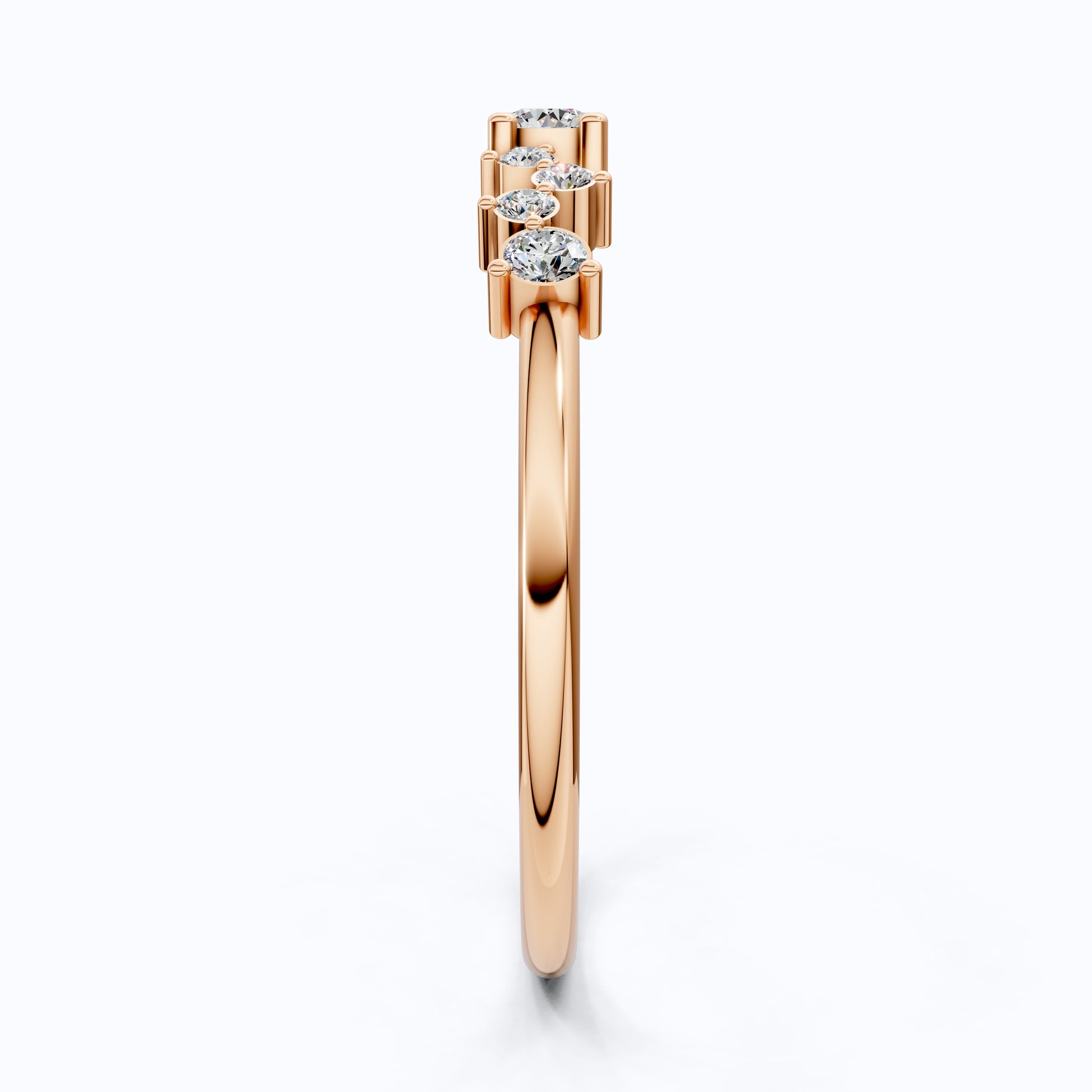 Modern Zigzag Cluster Stacker Wedding Ring in 14K Solid Gold, 0.18 TCW Round Cut Lab Grown Diamonds, Everyday Ring, Gift For Her