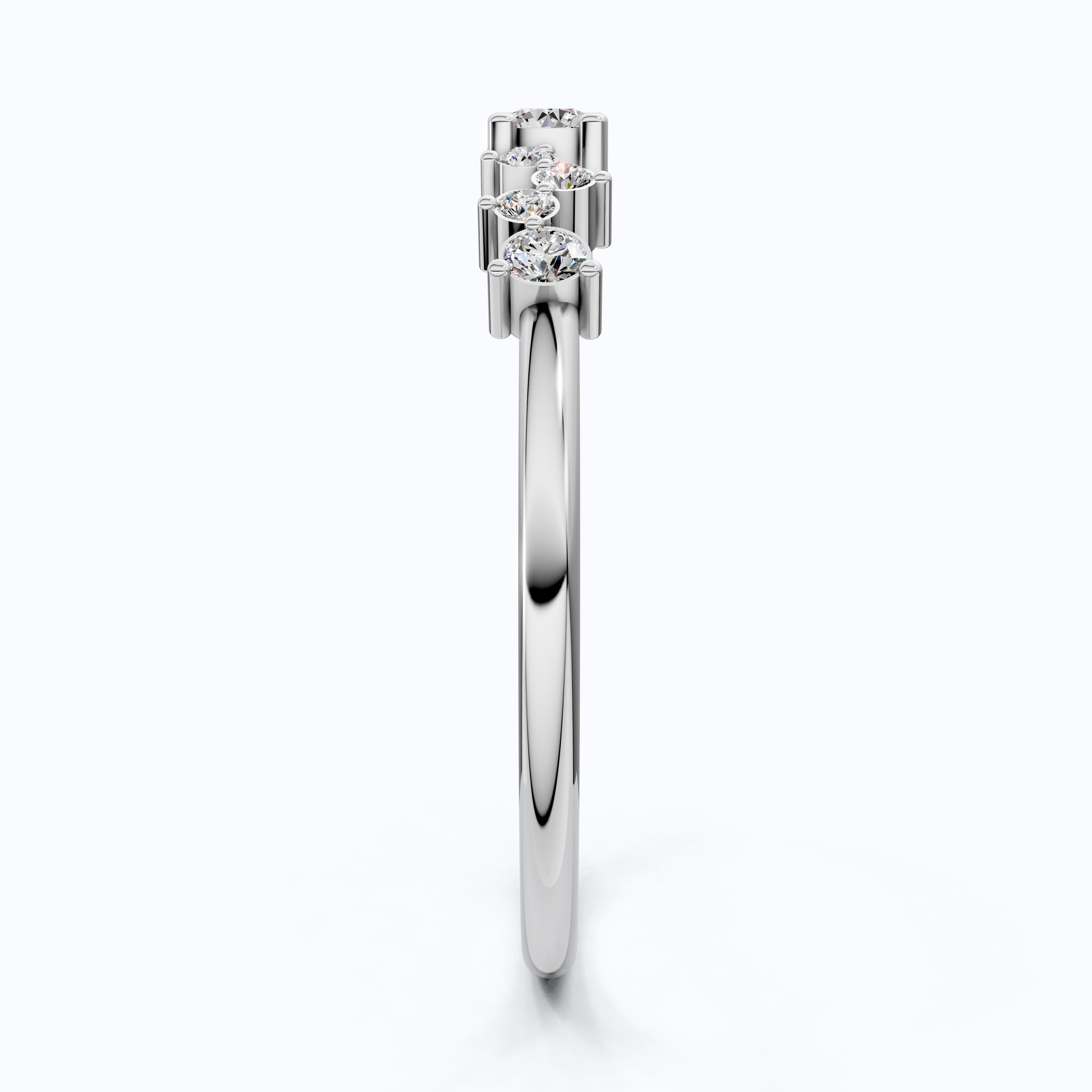 Modern Zigzag Cluster Stacker Wedding Ring in 14K Solid Gold, 0.18 TCW Round Cut Lab Grown Diamonds, Everyday Ring, Gift For Her