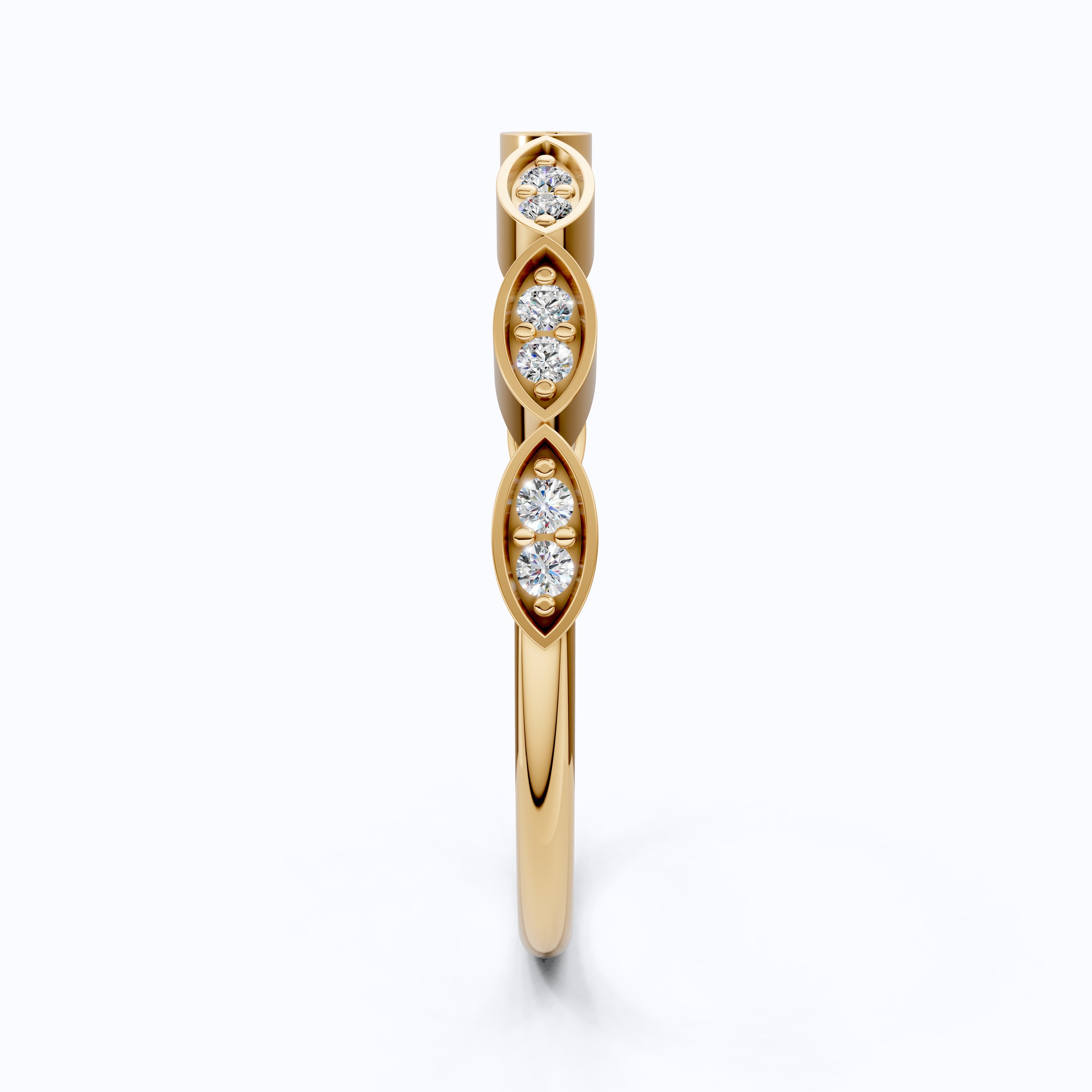 Unique Illusion Marquise Wedding Band in 14K Solid Gold,0.11 TCW Round Cut Lab Created Diamonds, Anniversary Ring, Fashion Jewelry, Gift For Her