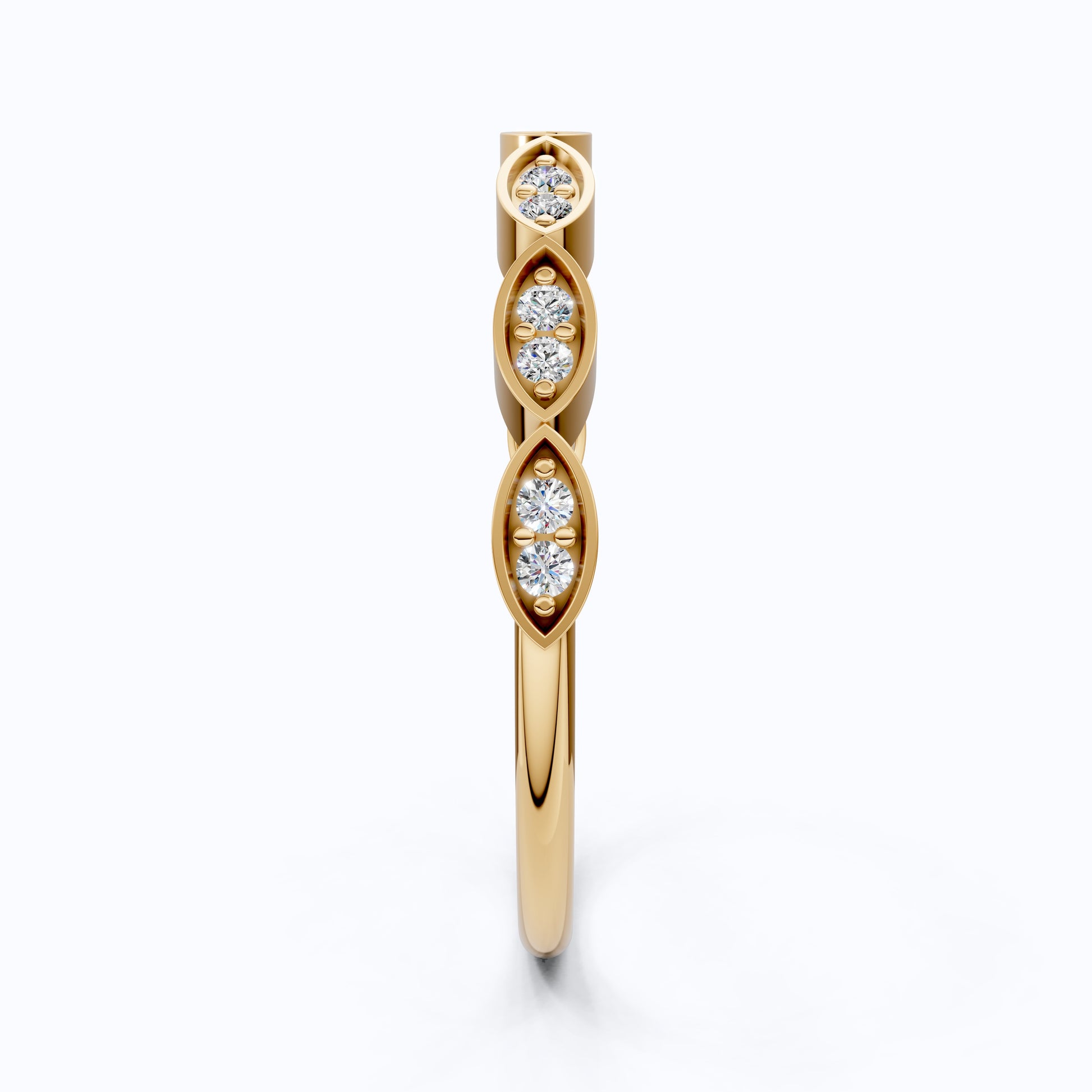 Unique Illusion Marquise Wedding Band in 14K Solid Gold,0.11 TCW Round Cut Lab Created Diamonds, Anniversary Ring, Fashion Jewelry, Gift For Her