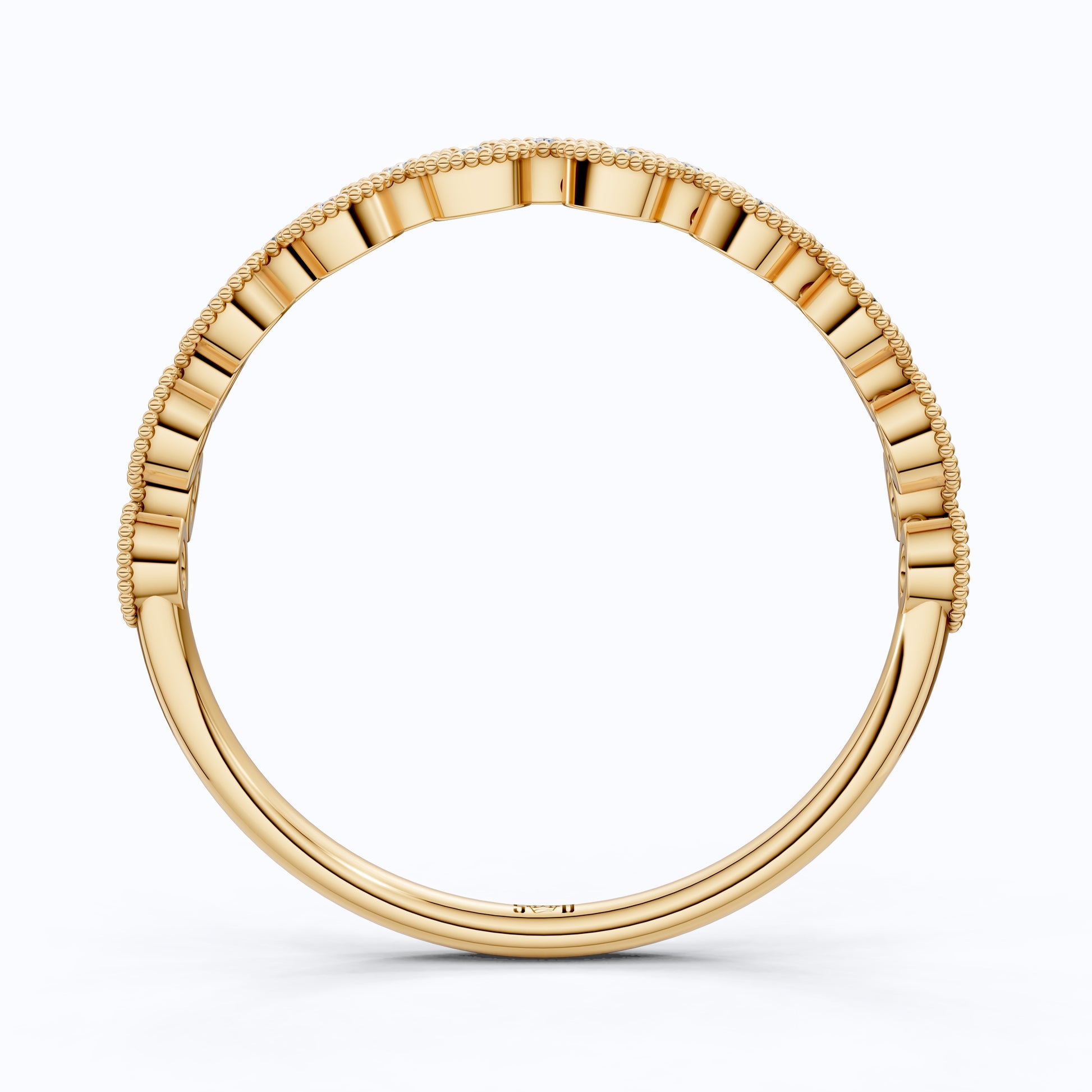 Elegant Marquise Milgrain Eternity Wedding Band in 14K Solid Gold, 0.08 TCW Round Cut Lab Grown Diamonds, Vintage Ring, Birthday Gift for Mom