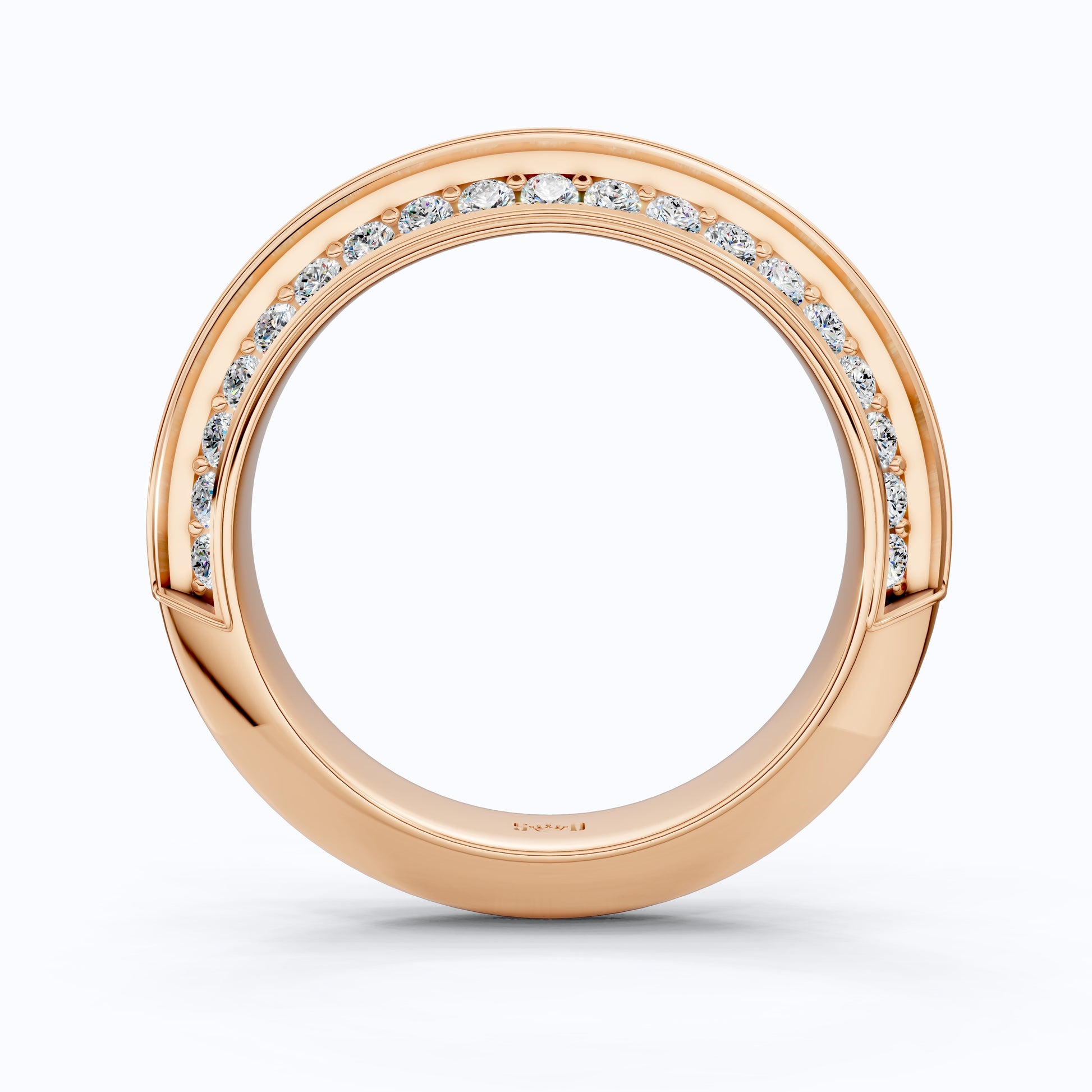 Knife Edge Half Eternity Wedding Band in 14k Solid Gold, 0.68 TCW Round Cut Lab Grown Diamonds, Anniversary Gift for Wife, Bridal Jewelry, Handmade Jewelry
