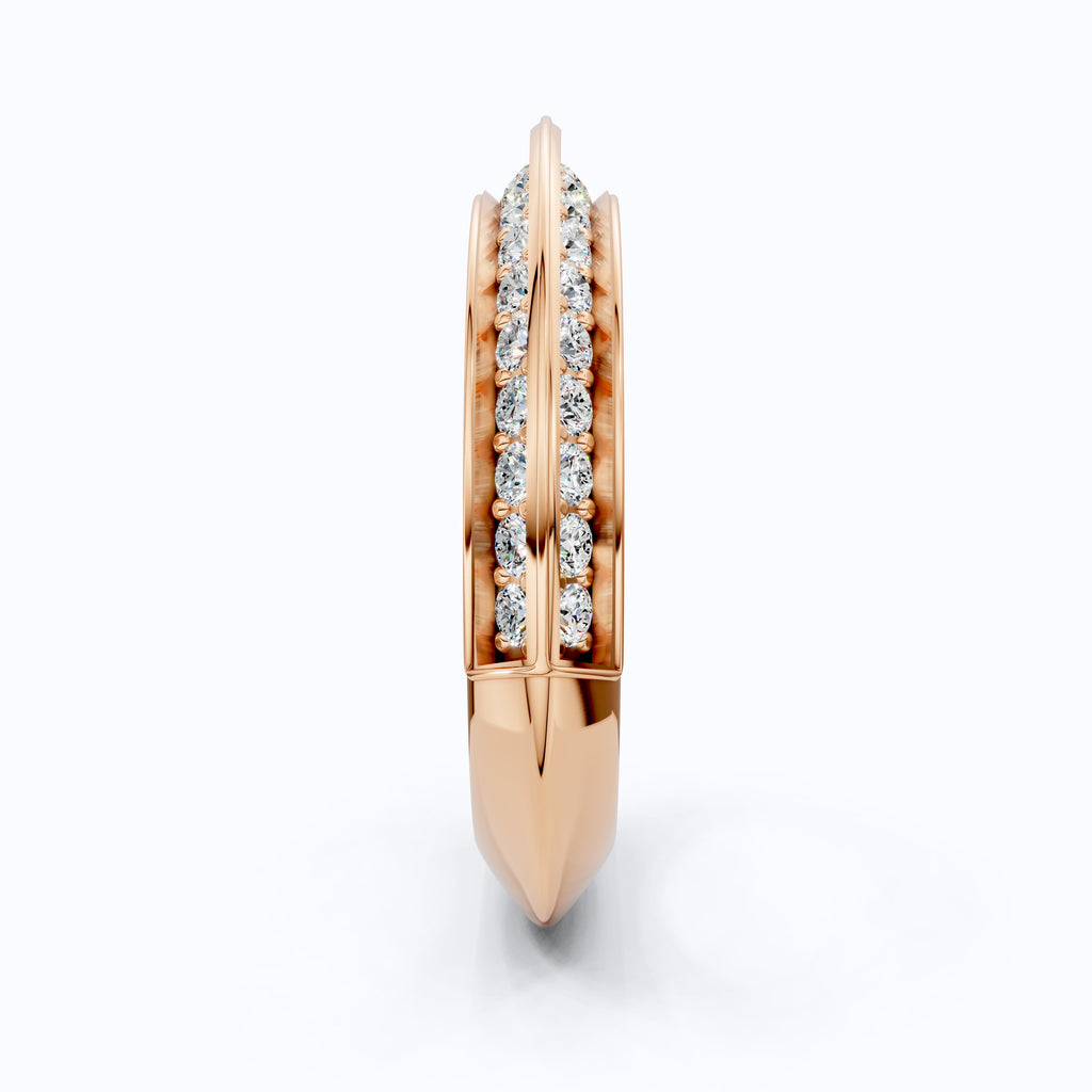 Knife Edge Half Eternity Wedding Band in 14k Solid Gold, 0.68 TCW Round Cut Lab Grown Diamonds, Anniversary Gift for Wife, Bridal Jewelry, Handmade Jewelry