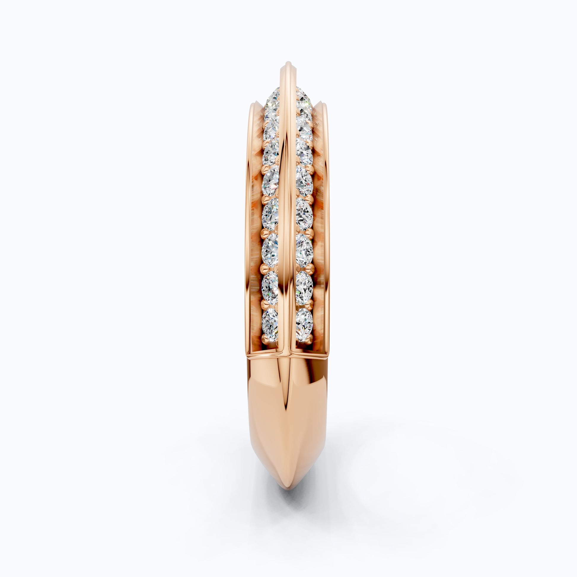 Knife Edge Half Eternity Wedding Band in 14k Solid Gold, 0.68 TCW Round Cut Lab Grown Diamonds, Anniversary Gift for Wife, Bridal Jewelry, Handmade Jewelry