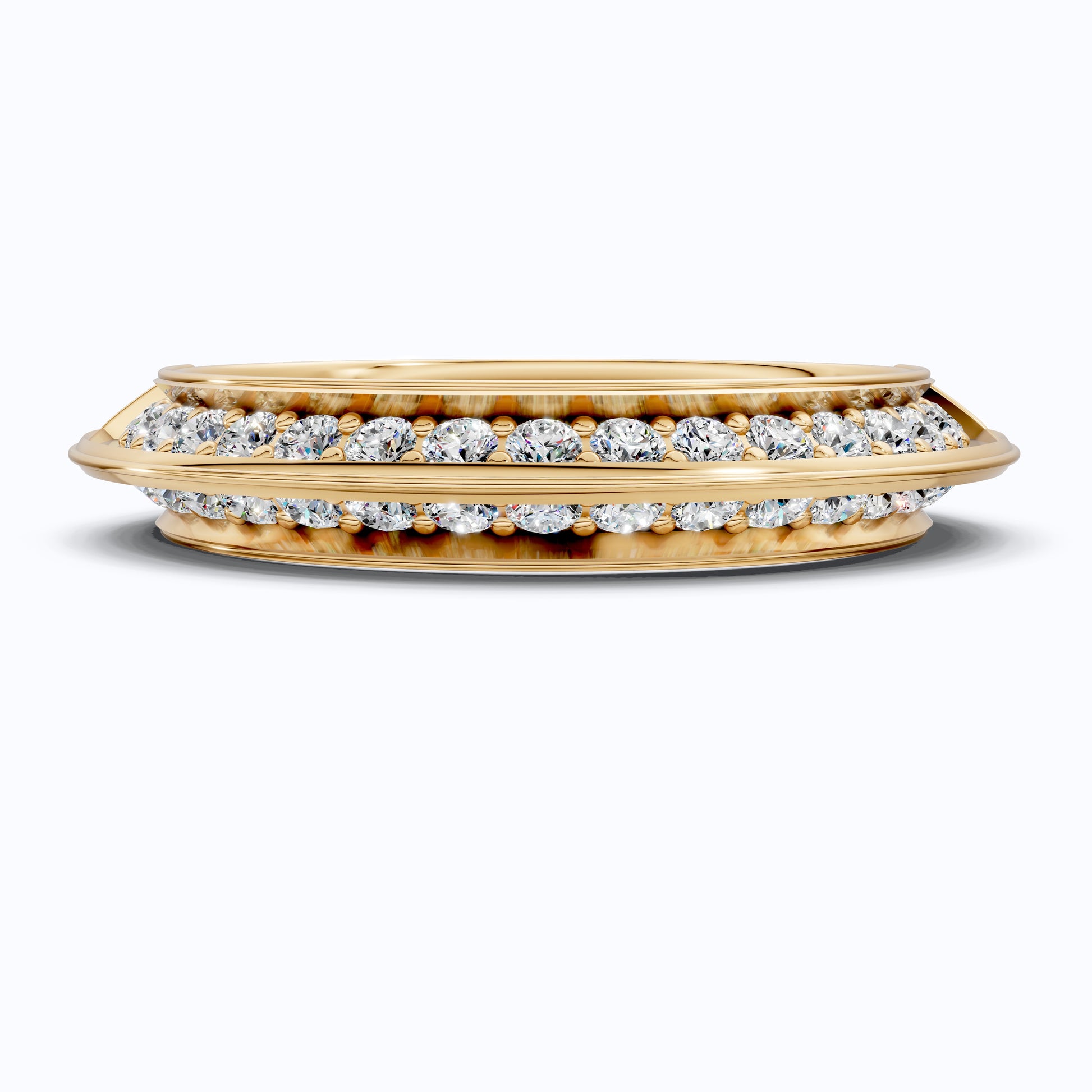 Knife Edge Half Eternity Wedding Band in 14k Solid Gold, 0.68 TCW Round Cut Lab Grown Diamonds, Anniversary Gift for Wife, Bridal Jewelry, Handmade Jewelry