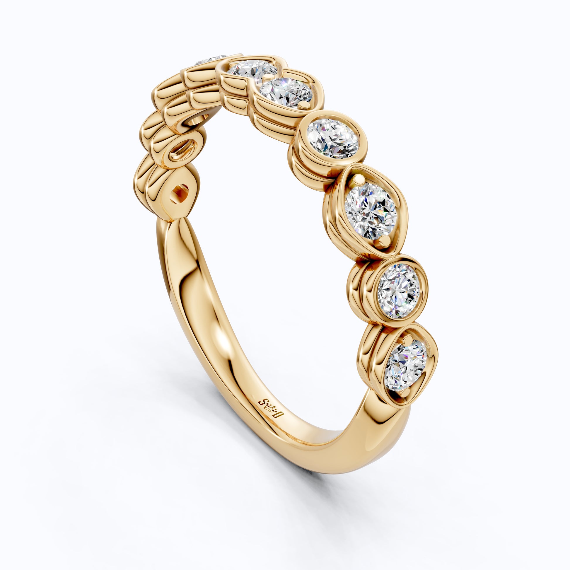 Vintage Marquise Eternity Wedding Band in 14K Solid Gold, 0.65 TCW Round Cut Lab Grown Diamonds, Propose Ring, Gift For Her