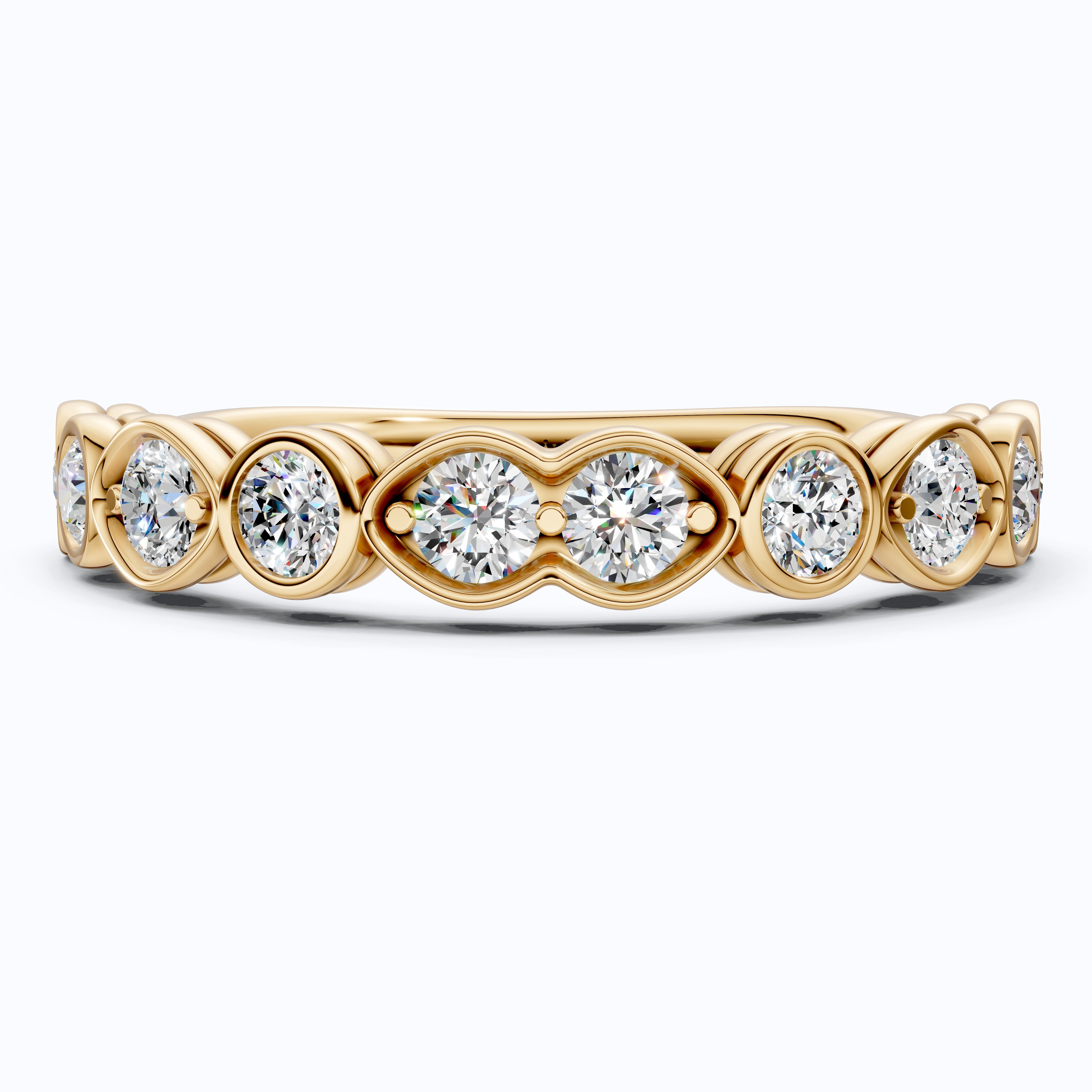 Vintage Marquise Eternity Wedding Band in 14K Solid Gold, 0.65 TCW Round Cut Lab Grown Diamonds, Propose Ring, Gift For Her
