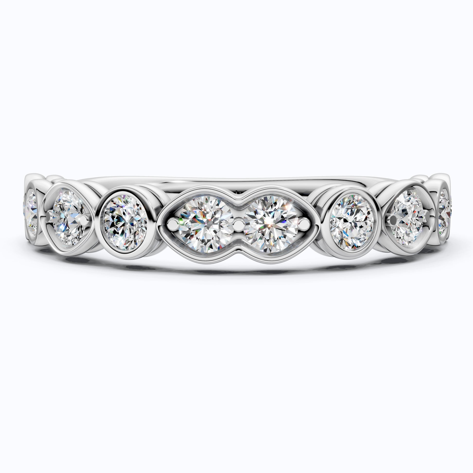 Vintage Marquise Eternity Wedding Band in 14K Solid Gold, 0.65 TCW Round Cut Lab Grown Diamonds, Propose Ring, Gift For Her