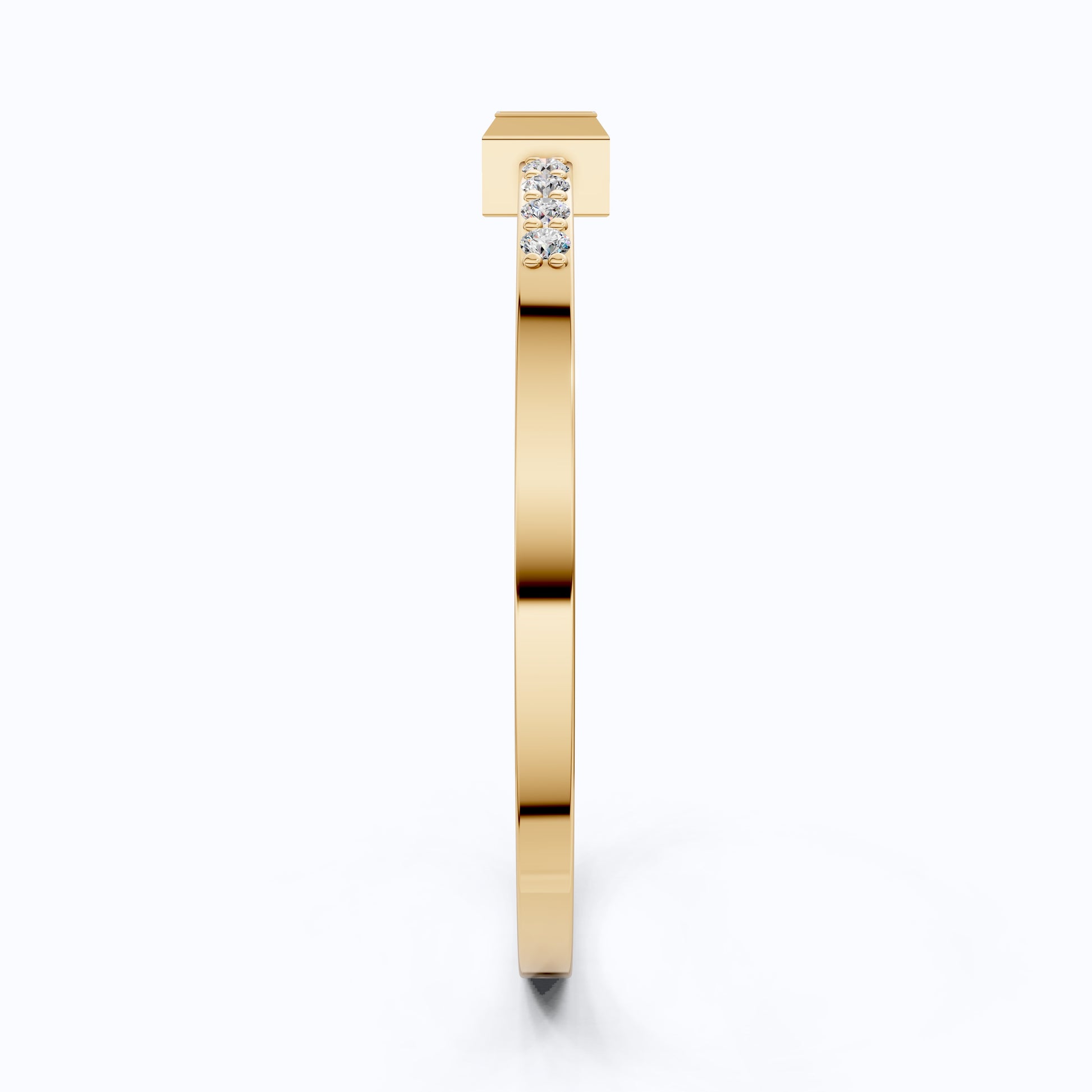 Art Deco Baguette Stacker Wedding Ring in 14K Solid Gold, 0.09 TCW Baguette/Round Cut Lab Created Diamonds, Birthday Gift For Her, Christmas Gift