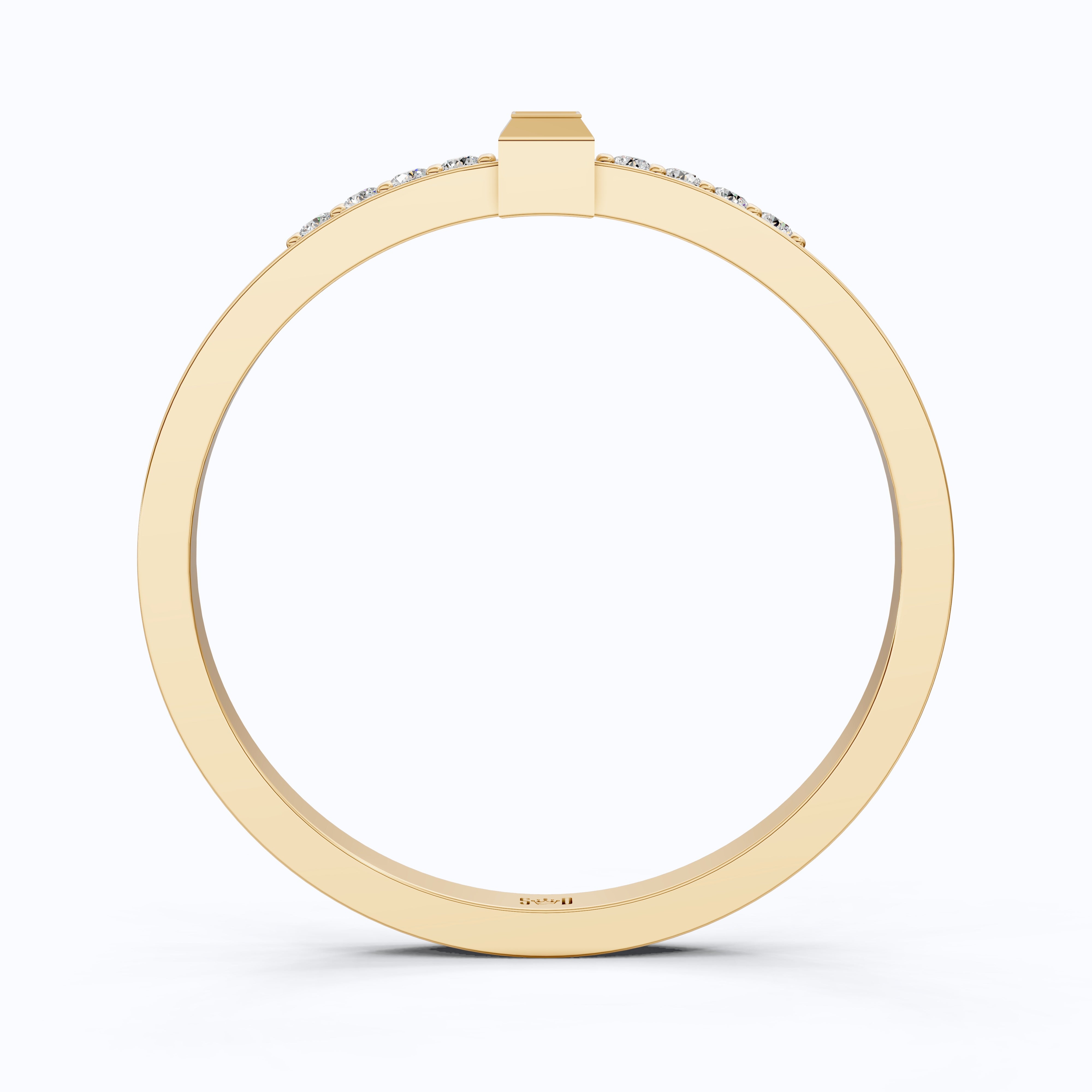 Art Deco Baguette Stacker Wedding Ring in 14K Solid Gold, 0.09 TCW Baguette/Round Cut Lab Created Diamonds, Birthday Gift For Her, Christmas Gift