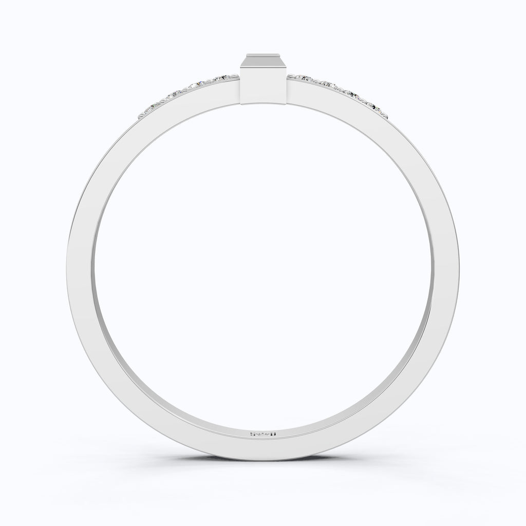 Art Deco Baguette Stacker Wedding Ring in 14K Solid Gold, 0.09 TCW Baguette/Round Cut Lab Created Diamonds, Birthday Gift For Her, Christmas Gift