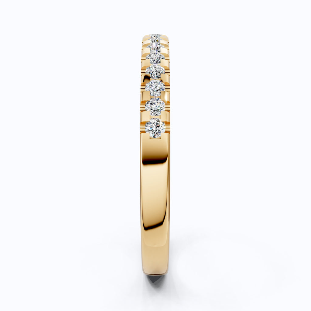 Sparkling Pavé Set Eternity Band in 14K Solid Gold, 0.24 TCW Round Cut Lab Created Diamonds, Wedding Ring, Handmade Jewelry, Gift For Her