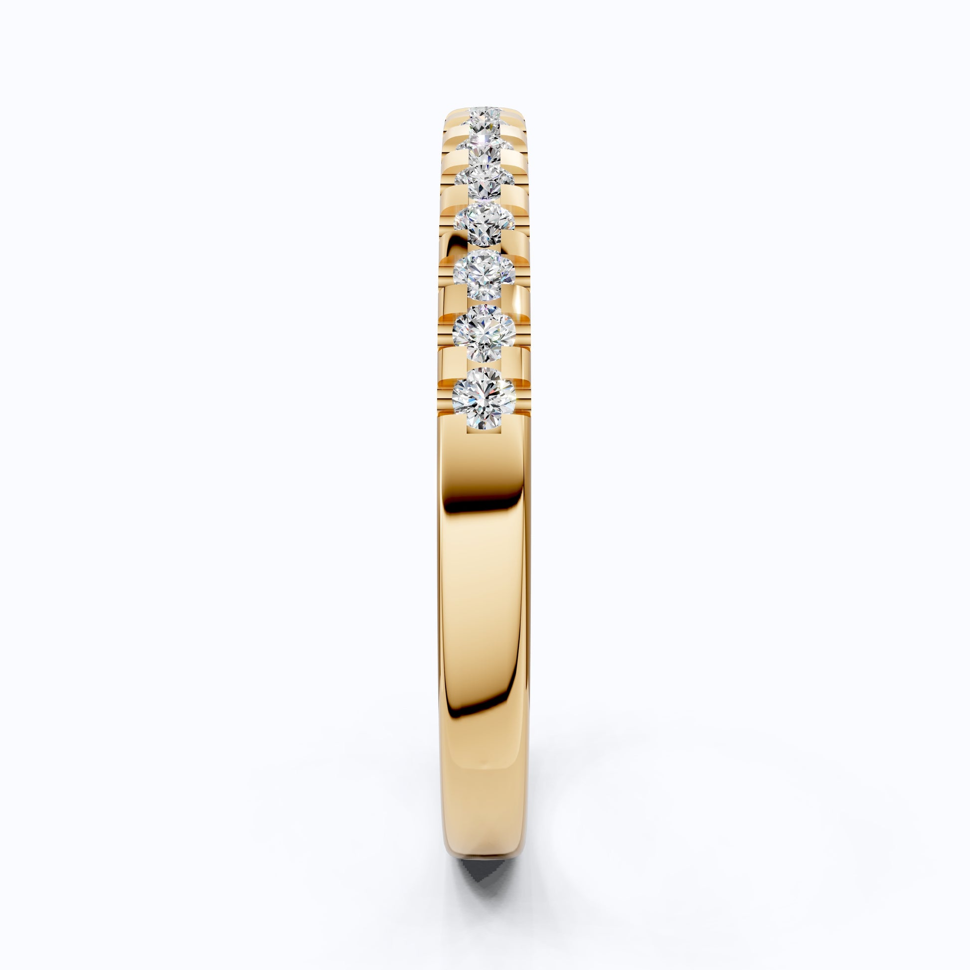 Sparkling Pavé Set Eternity Band in 14K Solid Gold, 0.24 TCW Round Cut Lab Created Diamonds, Wedding Ring, Handmade Jewelry, Gift For Her