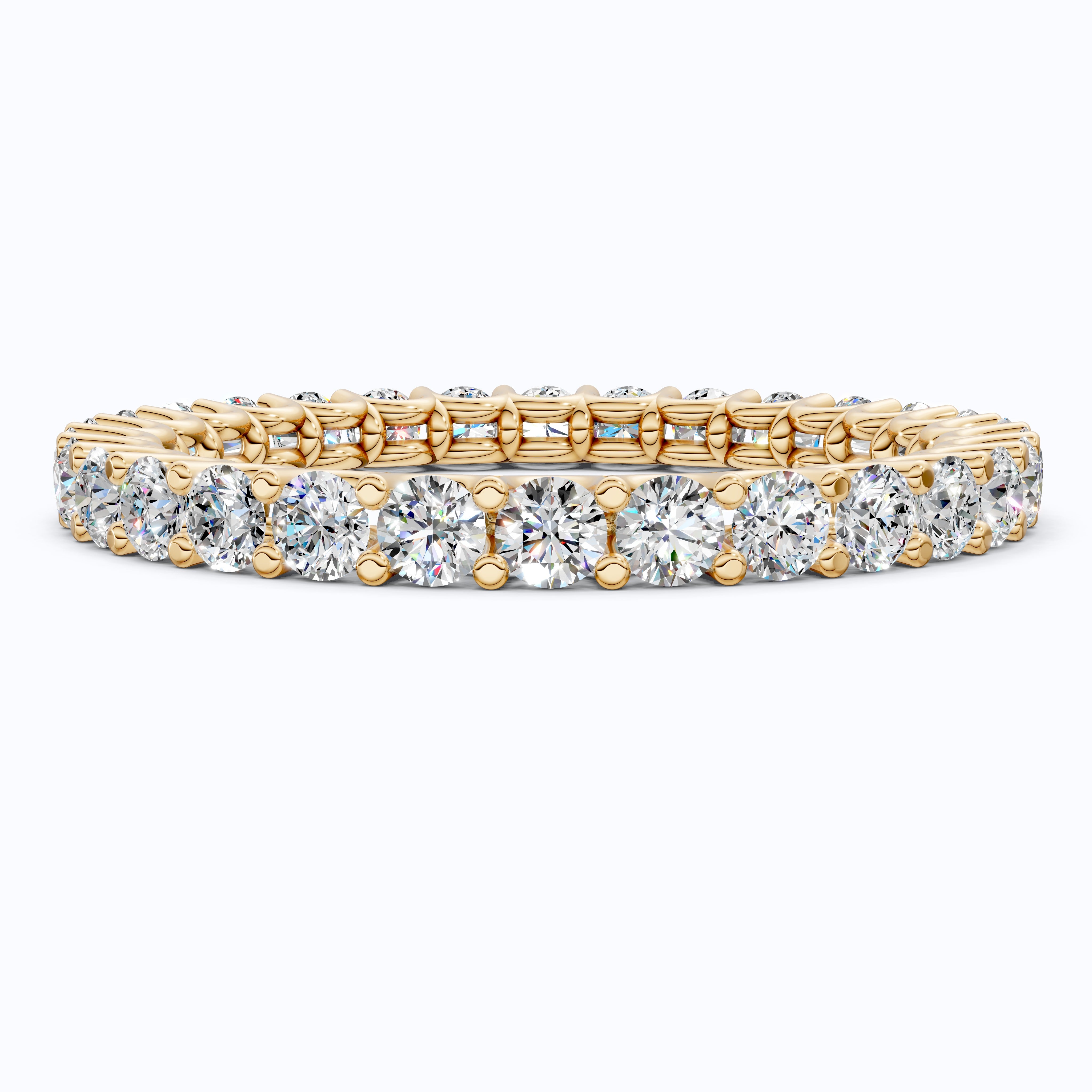 Sparkling Full Eternity Wedding Band in 14K Solid Gold, 1.20 TCW Round Cut Lab Created Diamonds, Bridal Jewelry, Anniversary Gift for Her