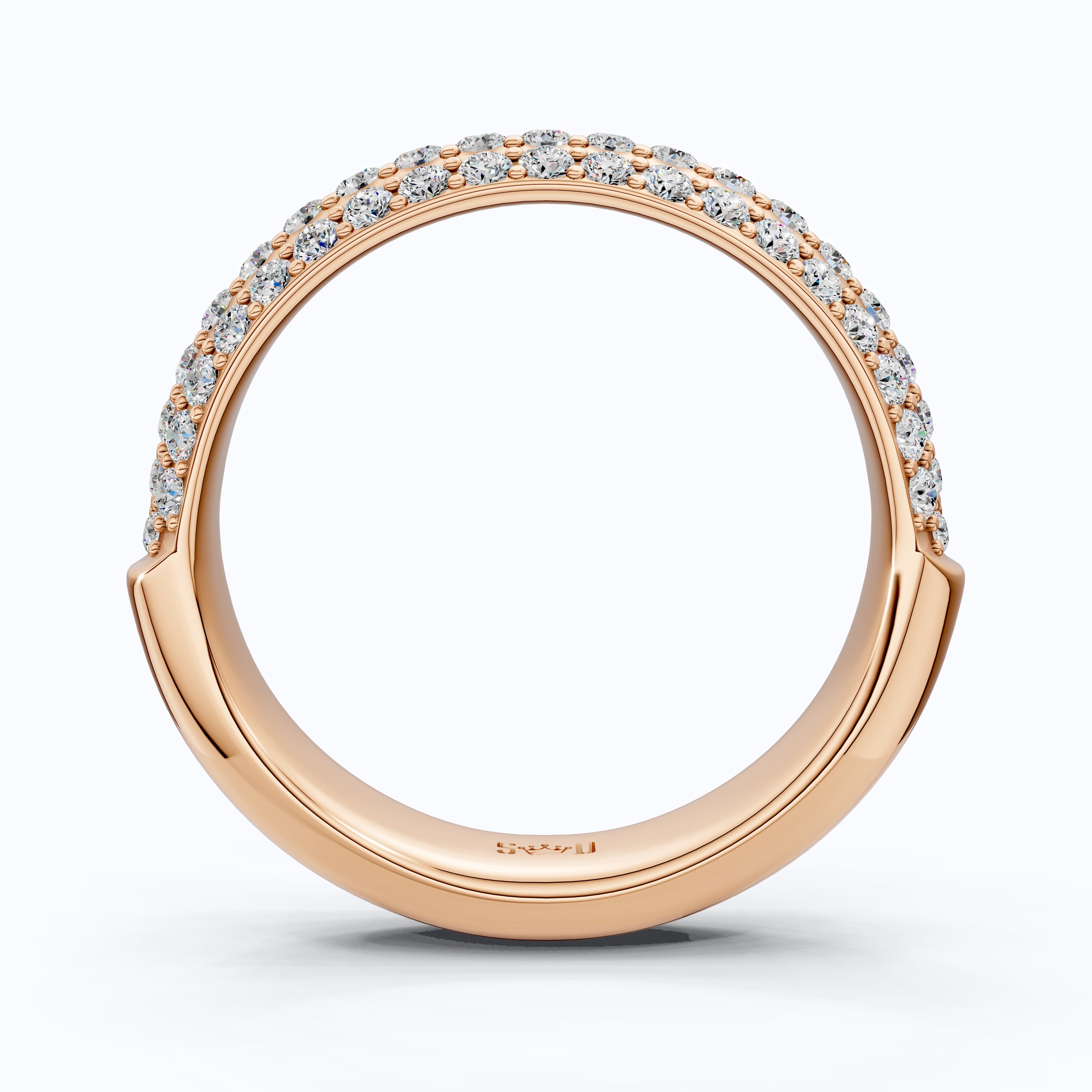 0.78 TCW Round Cut Lab Grown Diamond Wedding Band, 14K Rose Gold Eternity Band, Gift for Wife