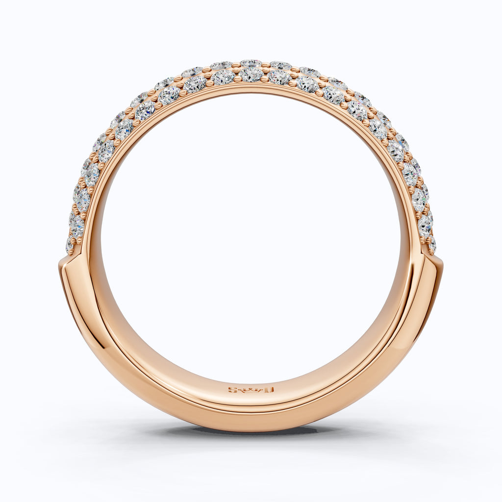 0.78 TCW Round Cut Lab Grown Diamond Wedding Band, 14K Rose Gold Eternity Band, Gift for Wife