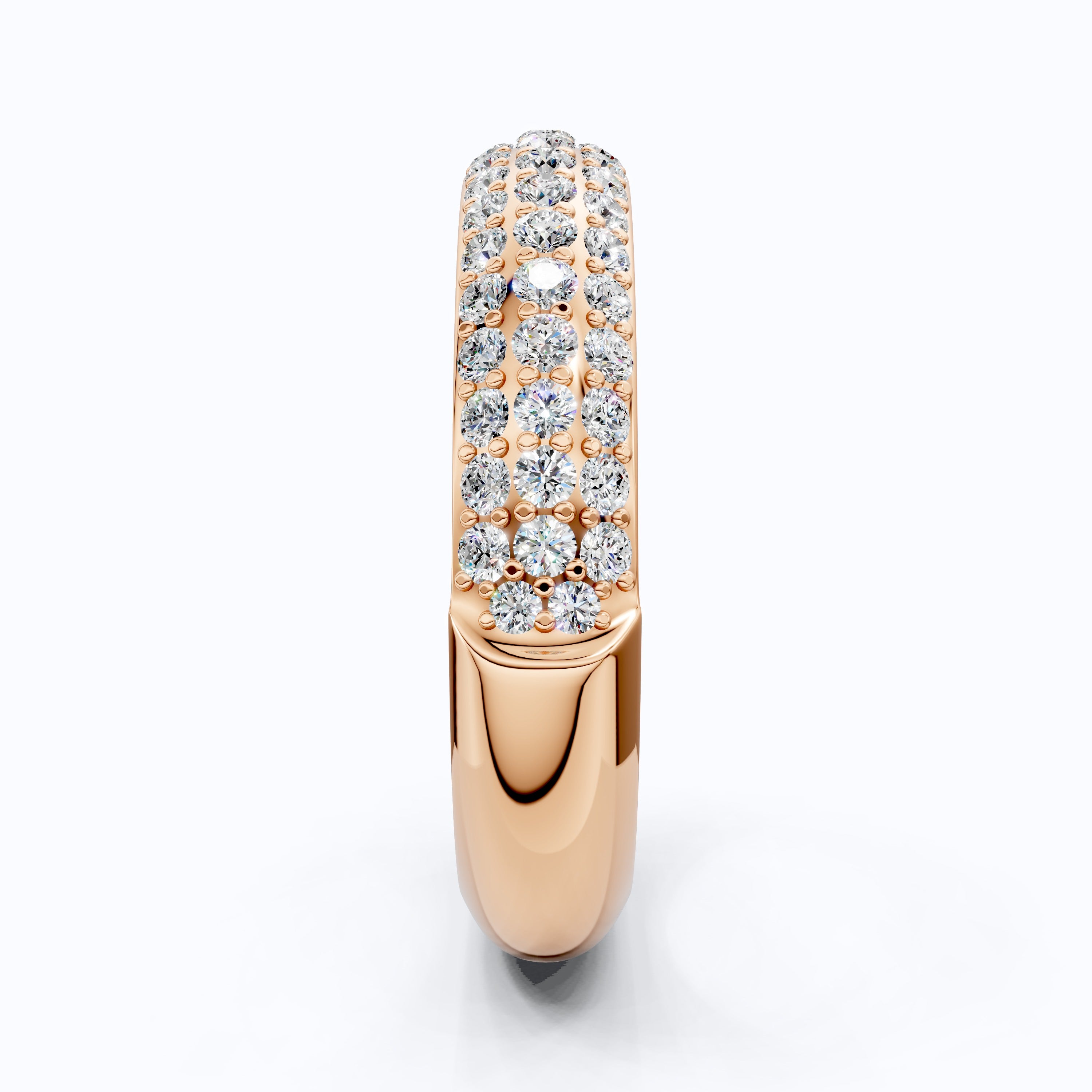 0.78 TCW Round Cut Lab Grown Diamond Wedding Band, 14K Rose Gold Eternity Band, Gift for Wife