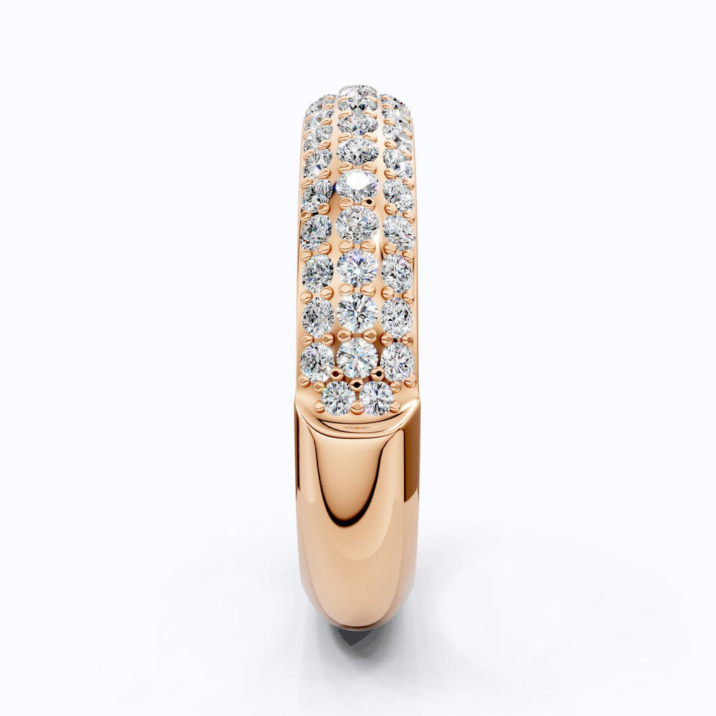 0.78 TCW Round Cut Lab Grown Diamond Wedding Band, 14K Rose Gold Eternity Band, Gift for Wife