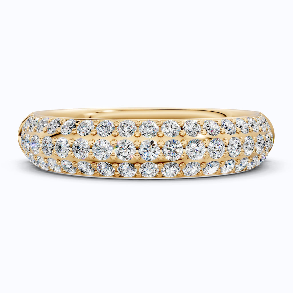 0.78 TCW Round Cut Lab Grown Diamond Wedding Band, 14K Rose Gold Eternity Band, Gift for Wife