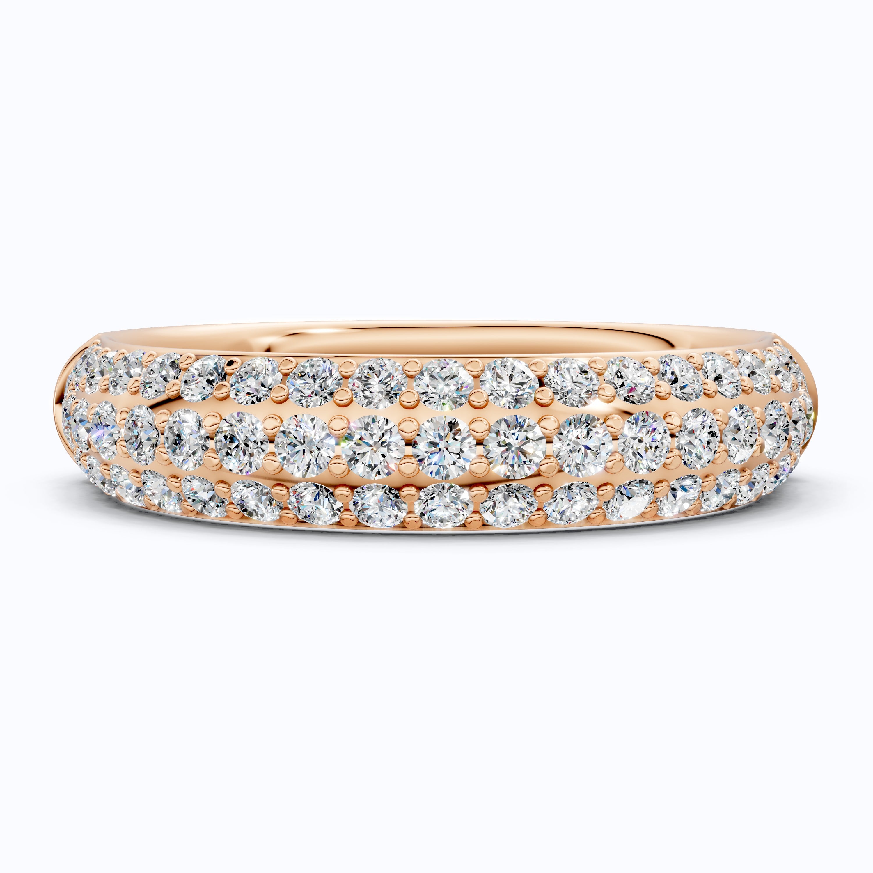 0.78 TCW Round Cut Lab Grown Diamond Wedding Band, 14K Rose Gold Eternity Band, Gift for Wife