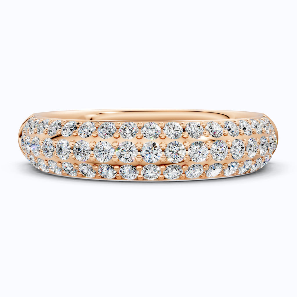 0.78 TCW Round Cut Lab Grown Diamond Wedding Band, 14K Rose Gold Eternity Band, Gift for Wife