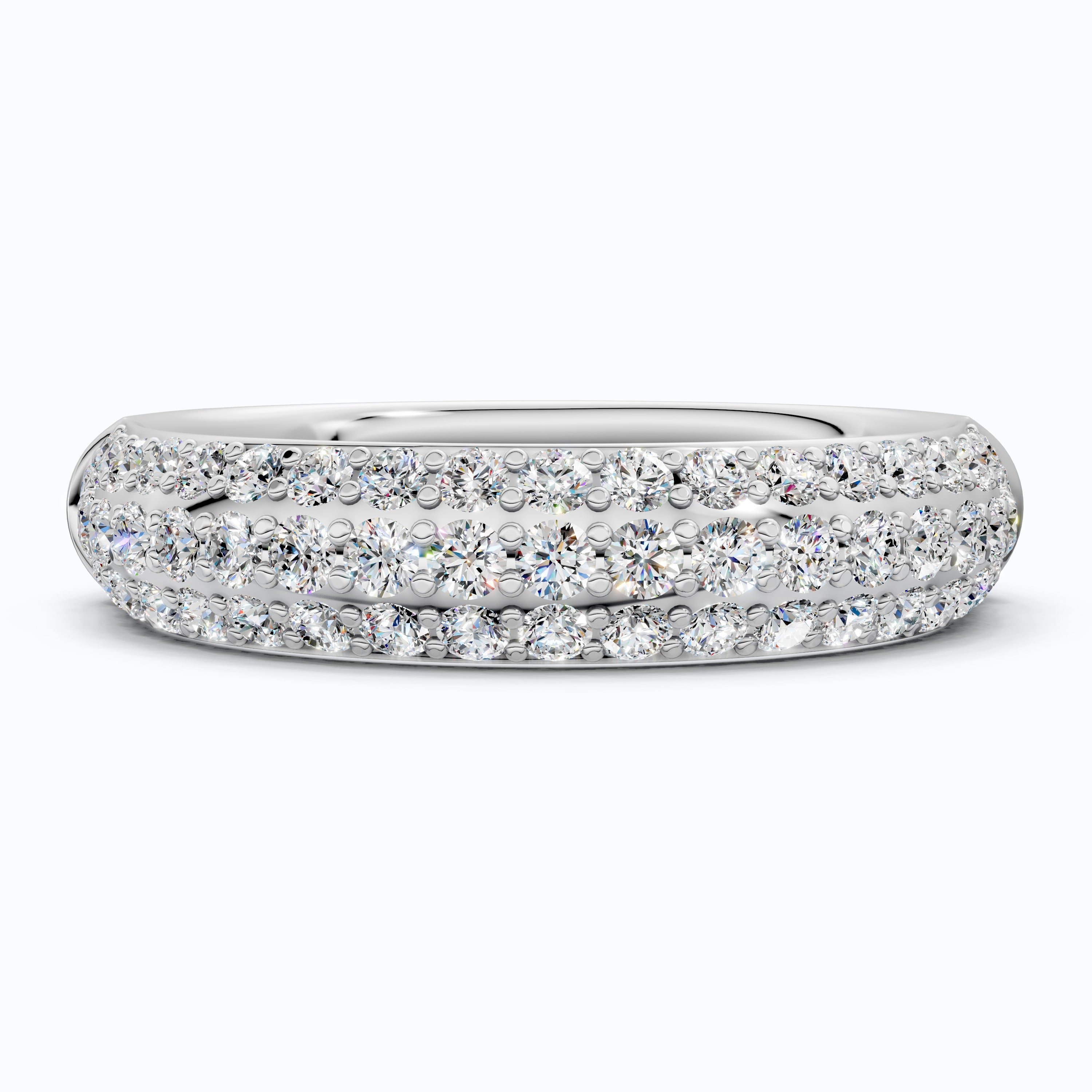 0.78 TCW Round Cut Lab Grown Diamond Wedding Band, 14K Rose Gold Eternity Band, Gift for Wife