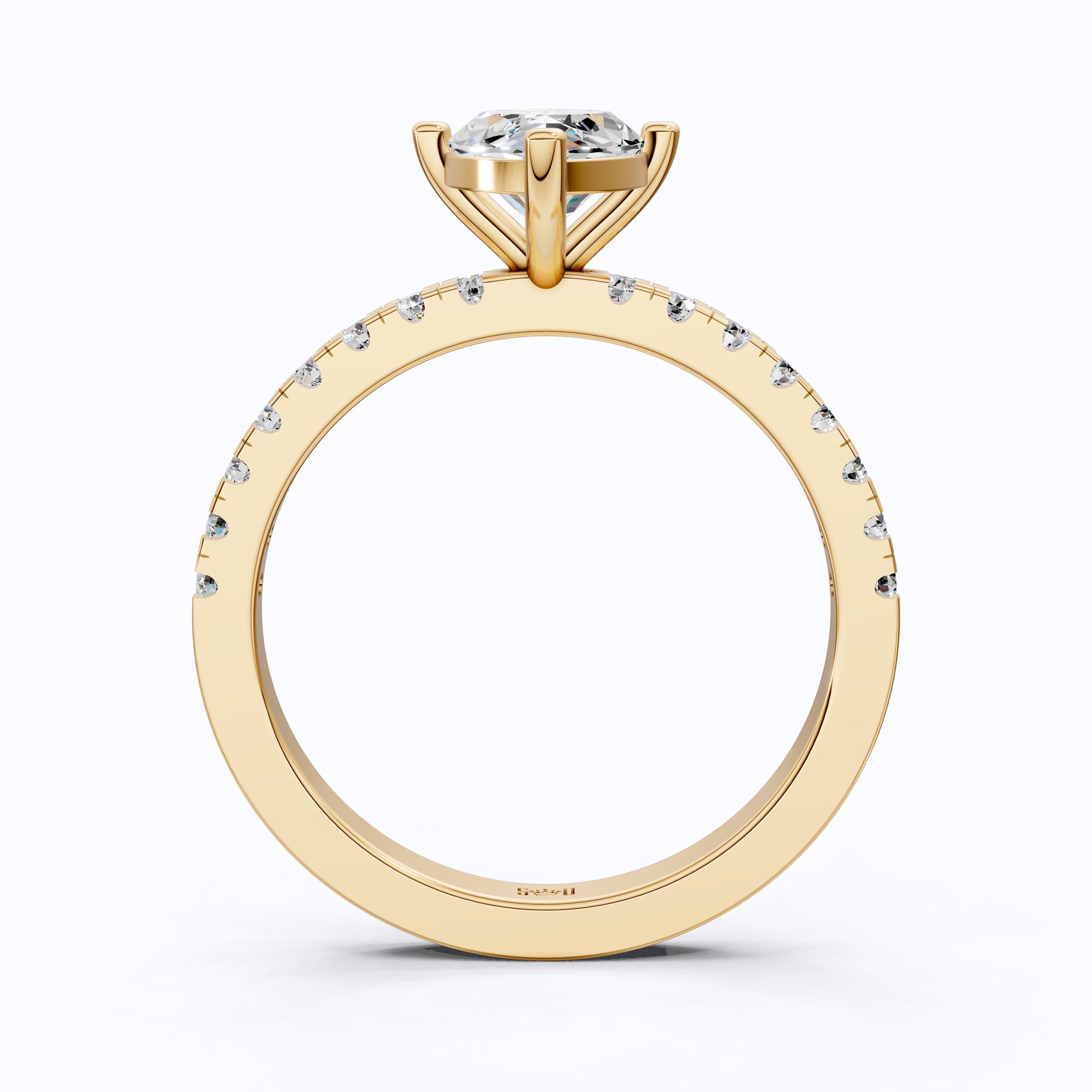 Marquise Cut Pavé Engagement Ring in 14K Solid Gold, 1.25 Marquise Cut Lab Grown Diamond, Anniversary Gift for Her