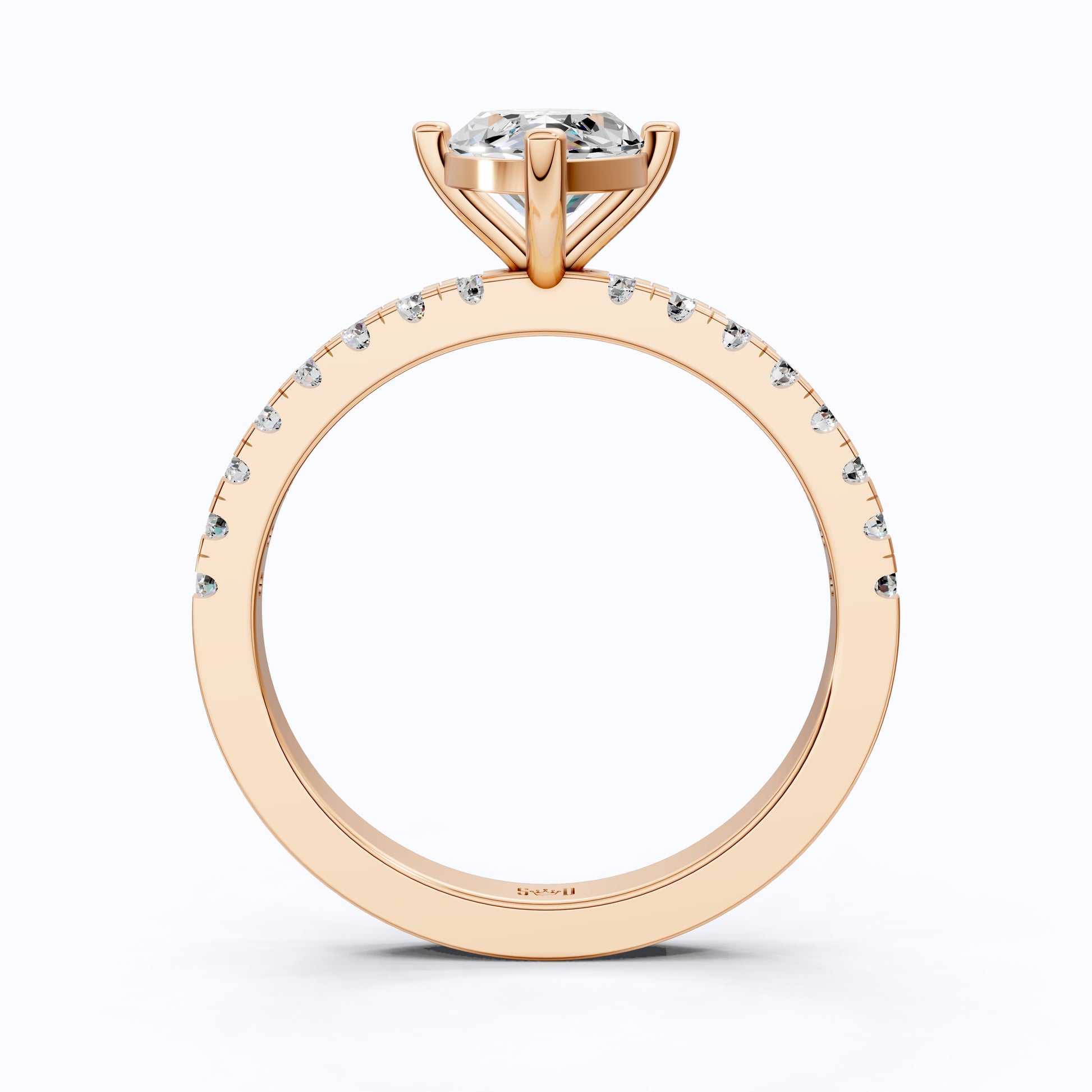 Marquise Cut Pavé Engagement Ring in 14K Solid Gold, 1.25 Marquise Cut Lab Grown Diamond, Anniversary Gift for Her