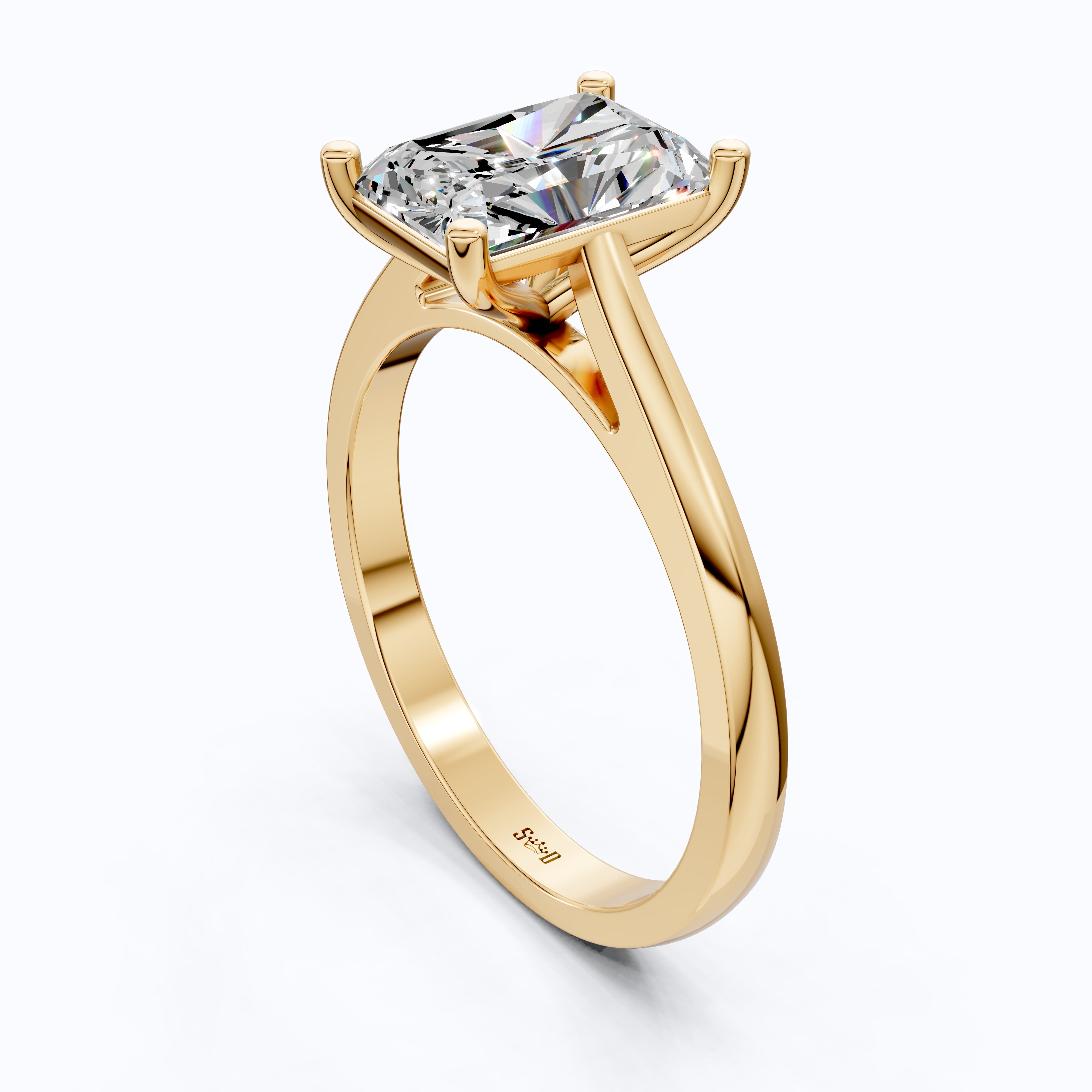 Timeless Radiant Solitaire Engagement Ring in 14K Solid Gold, 2.00 CT Radiant Cut Lab Grown Diamond, Handmade Fine Jewelry, Anniversary Gift for Women