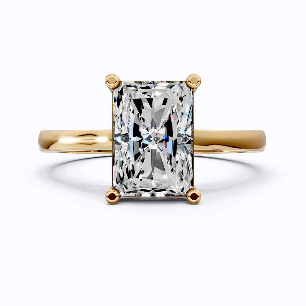 Timeless Radiant Solitaire Engagement Ring in 14K Solid Gold, 2.00 CT Radiant Cut Lab Grown Diamond, Handmade Fine Jewelry, Anniversary Gift for Women