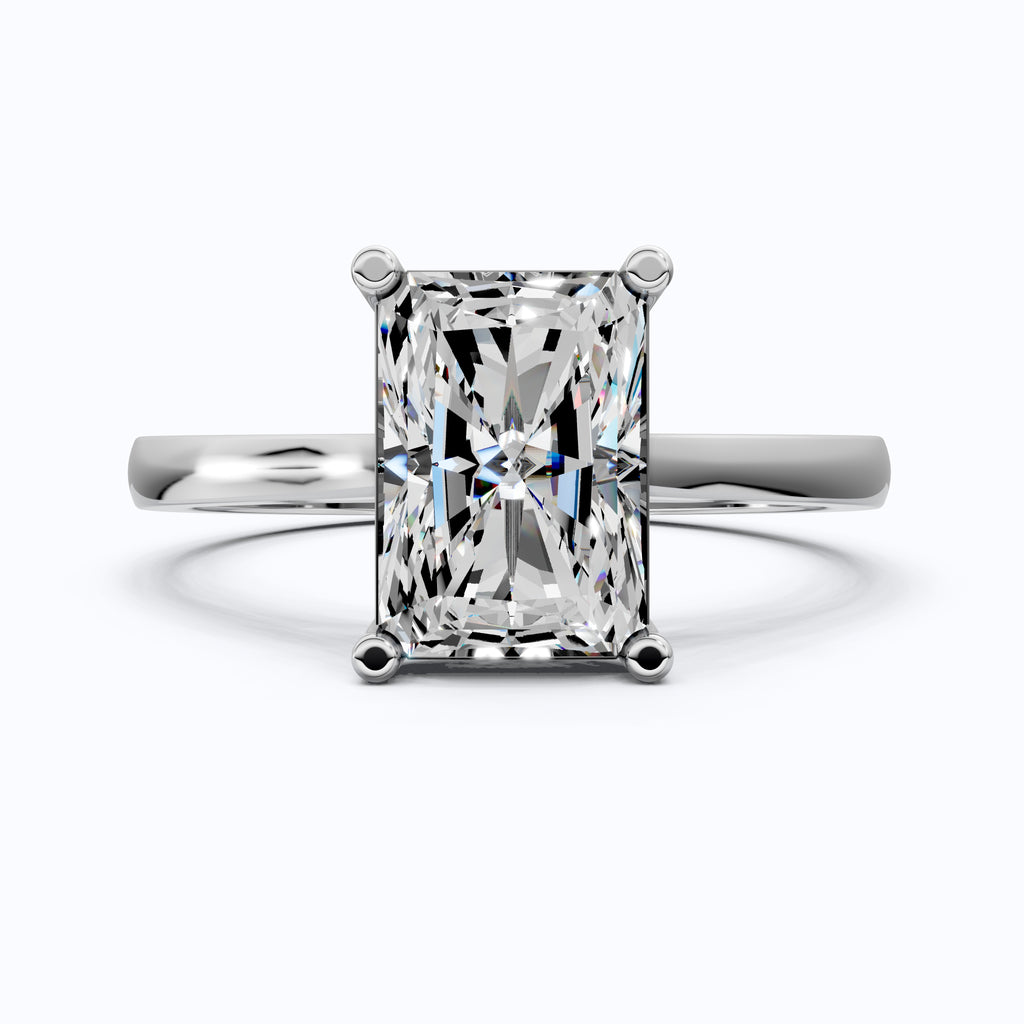 Timeless Radiant Solitaire Engagement Ring in 14K Solid Gold, 2.00 CT Radiant Cut Lab Grown Diamond, Handmade Fine Jewelry, Anniversary Gift for Women