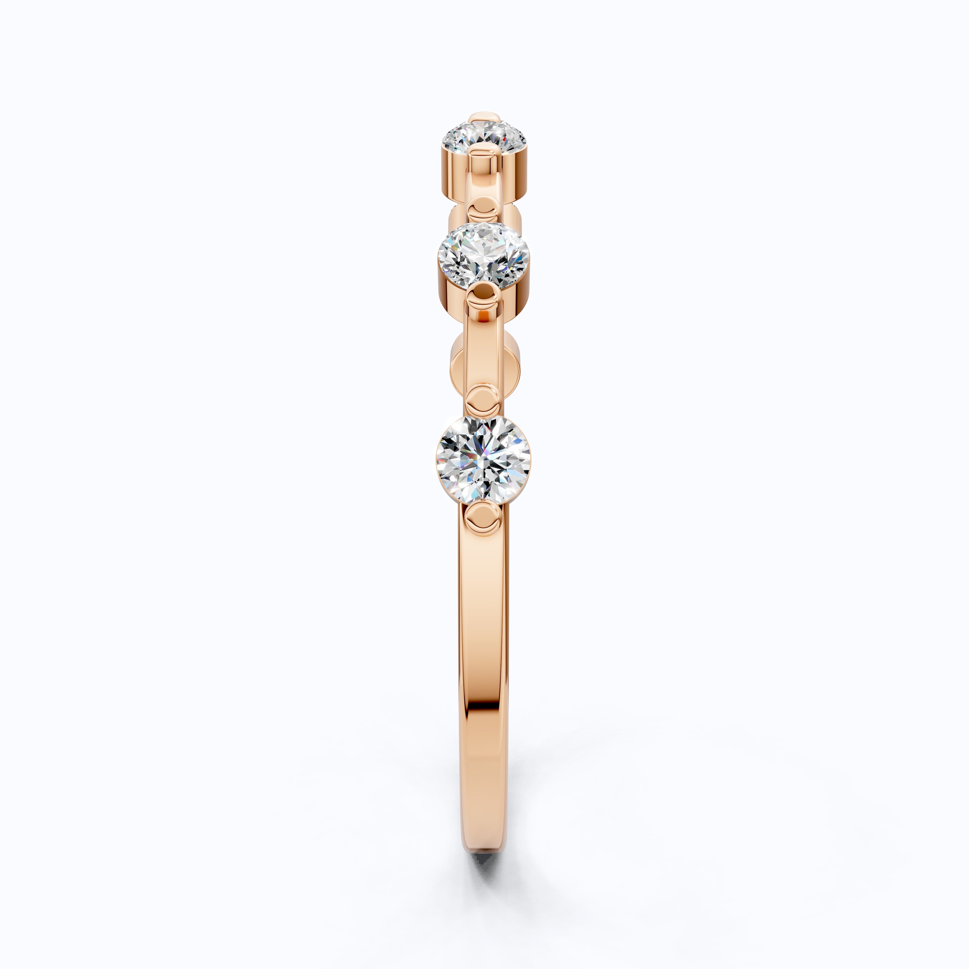 Tiny Dot Diamond Stacker Band in 14K Yellow Gold, 0.18 TCW Round Cut Lab Created Diamonds, Promise Ring, Gift For Her, Christmas Gift