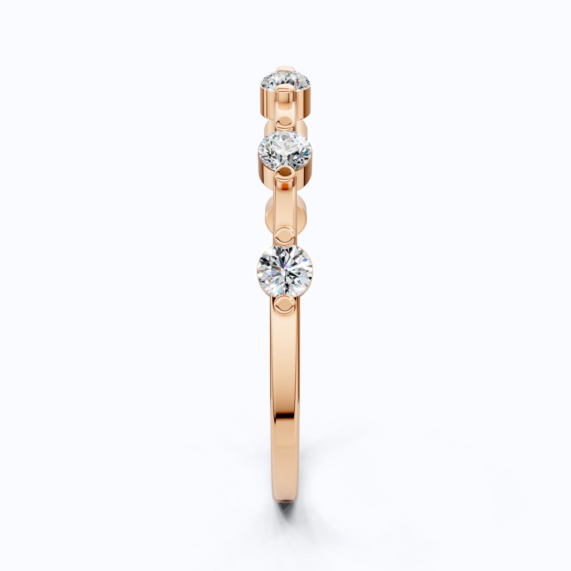 Tiny Dot Diamond Stacker Band in 14K Yellow Gold, 0.18 TCW Round Cut Lab Created Diamonds, Promise Ring, Gift For Her, Christmas Gift