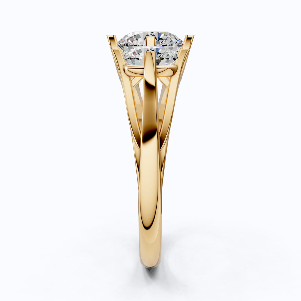 Classic Three Stone Ring with Round Cut Trio in Moissanite or Lab Grown Diamond – 9k/14k Solid Gold or Sterling Silver Engagement Ring Gift