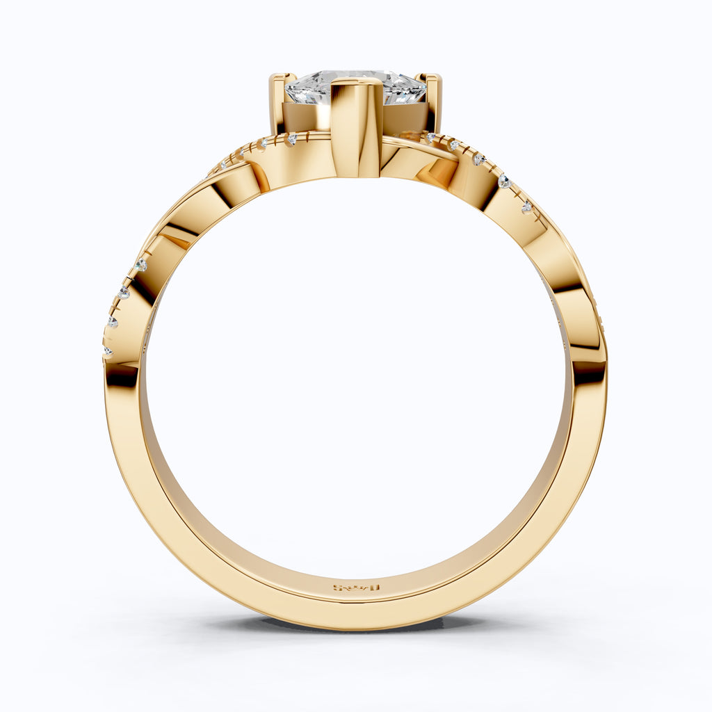 Twisted Infinity Trillion Solitaire Engagement Ring in 14K Solid Gold, 0.70 CT Trillion Cut Lab Created Diamond, Gift for Her