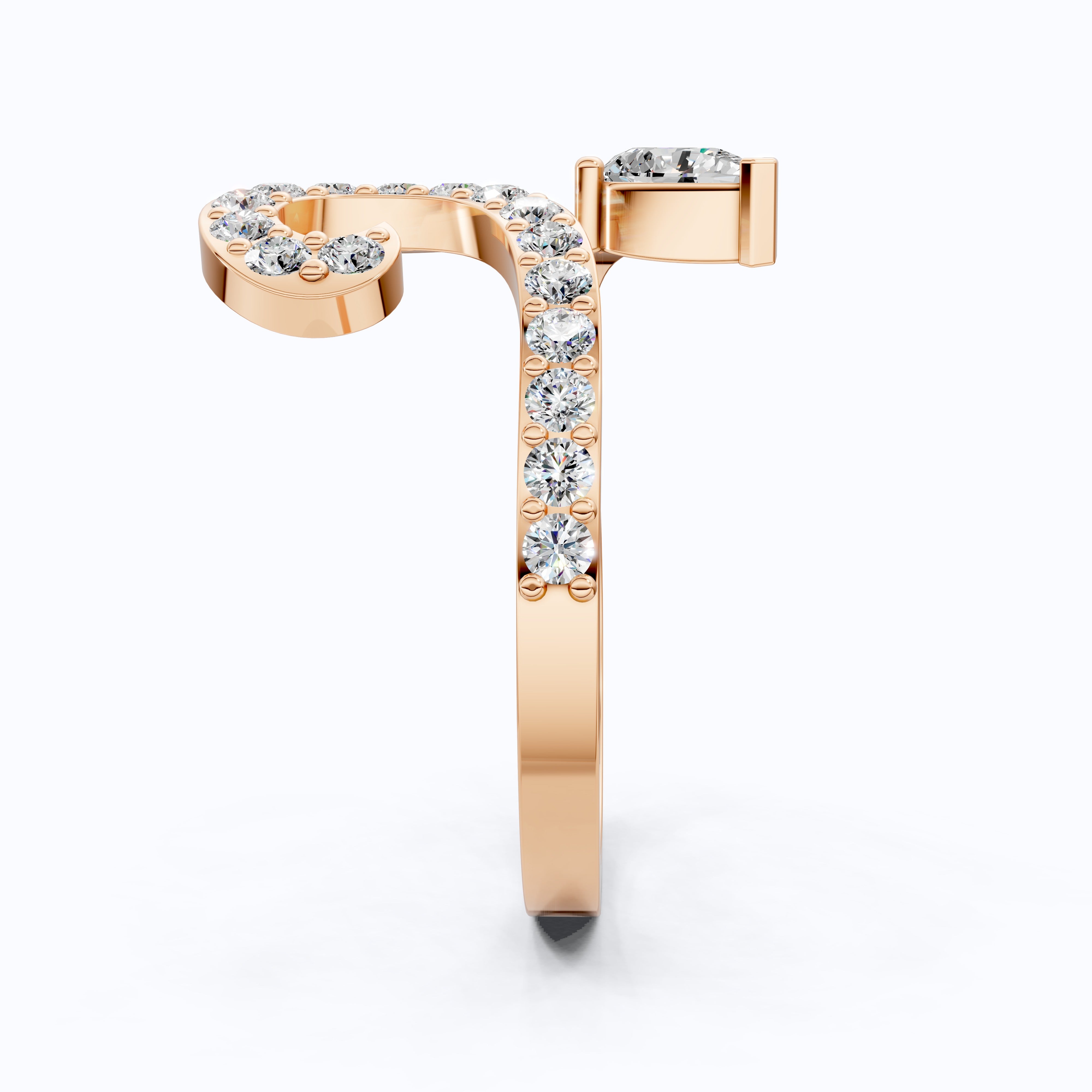 Modern Open Snack Pear Engagement Ring in 14K Solid Gold, 0.25 CT Pear Cut Lab Created Diamond, Statement Ring, Bridal Jewelry, Everyday Ring