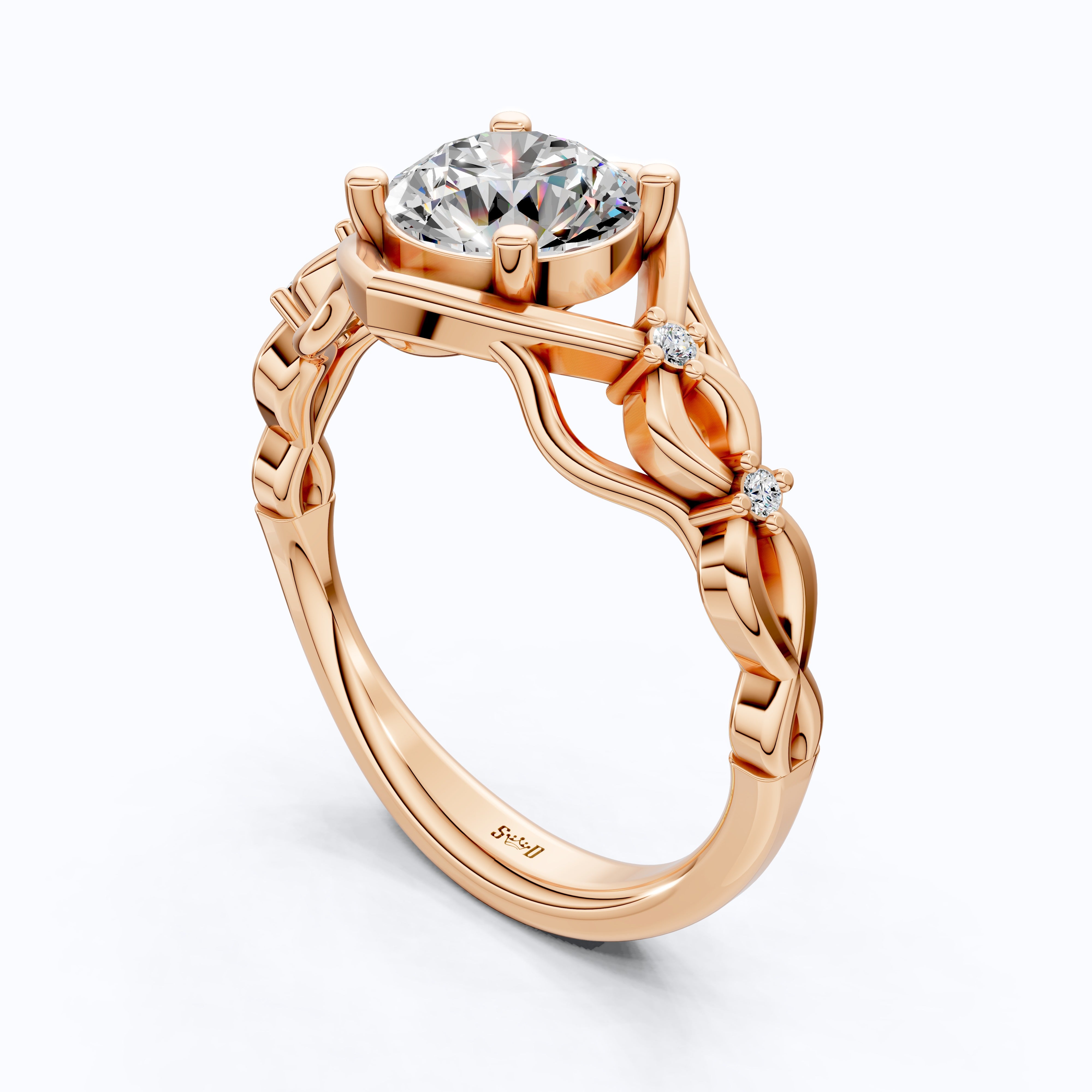 Celtic Knot Solitaire Engagement Ring in Solid 14k Gold/Sterling Silver, 1.34 TCW Round Cut Lab Diamond Antique Ring,Birthday Gift for Women, Everyday Jewelry