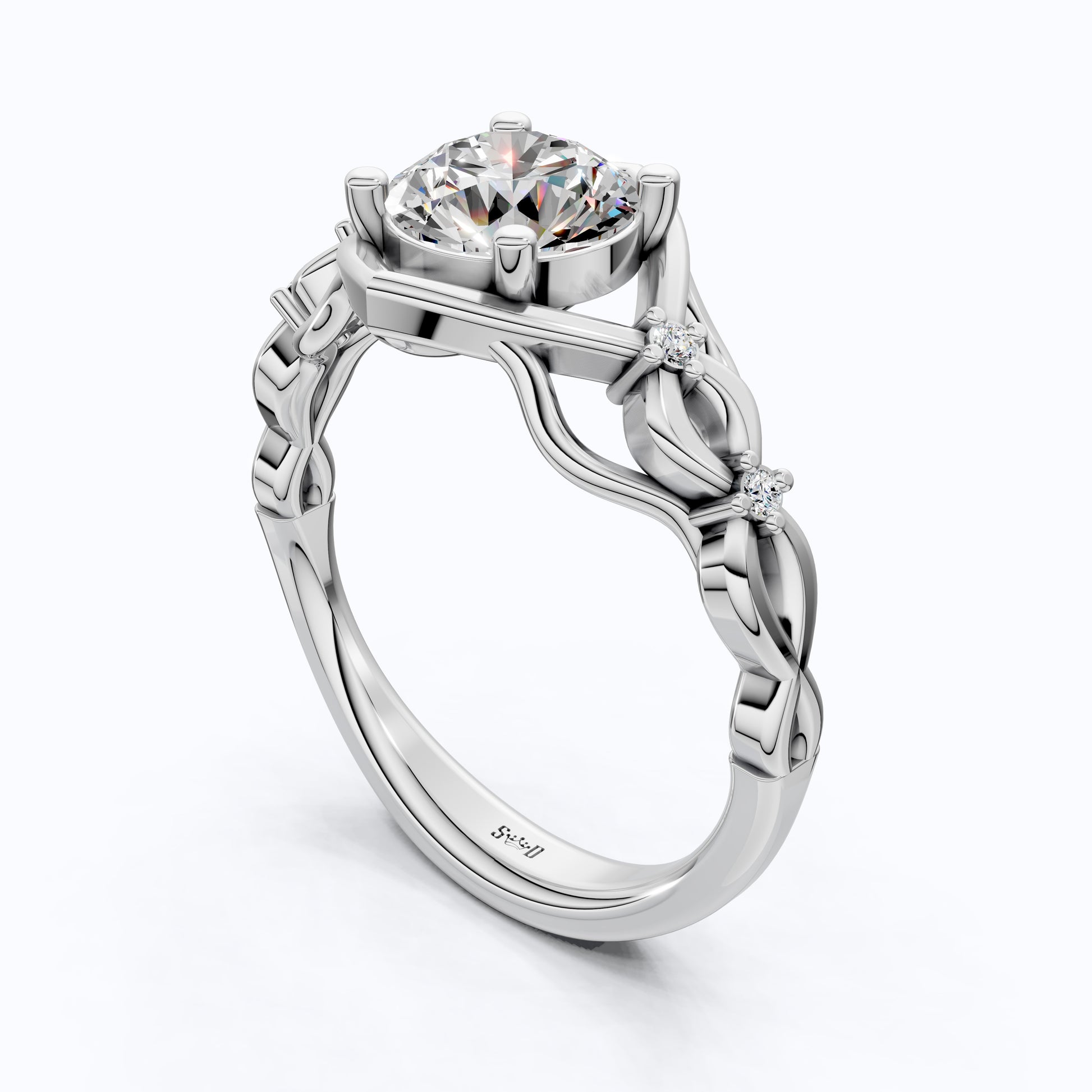 Celtic Knot Solitaire Engagement Ring in Solid 14k Gold/Sterling Silver, 1.34 TCW Round Cut Lab Diamond Antique Ring,Birthday Gift for Women, Everyday Jewelry