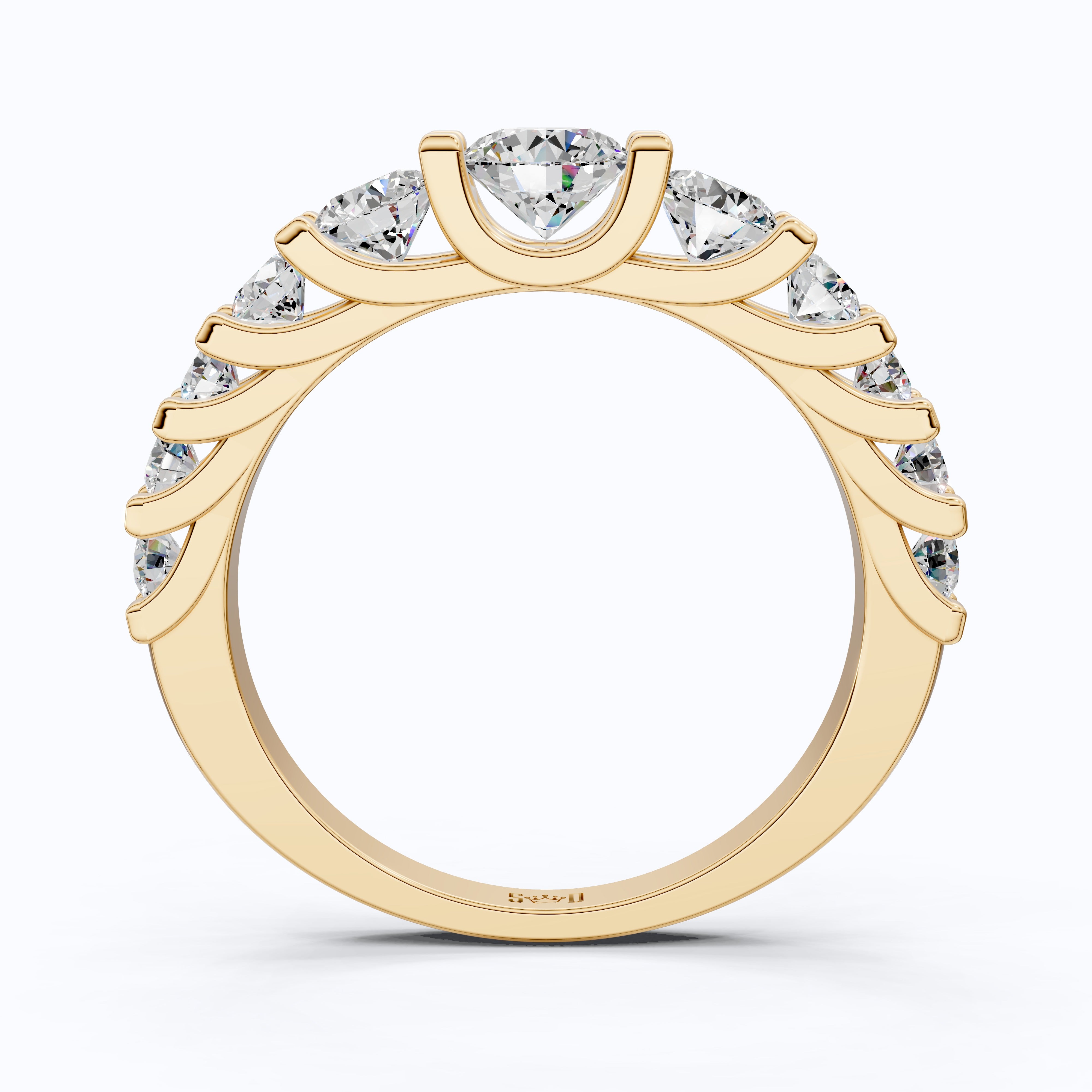 14K Yellow Gold Unique Engagement Ring, Wedding Band, Trending Gift for Her, Handmade Jewelry