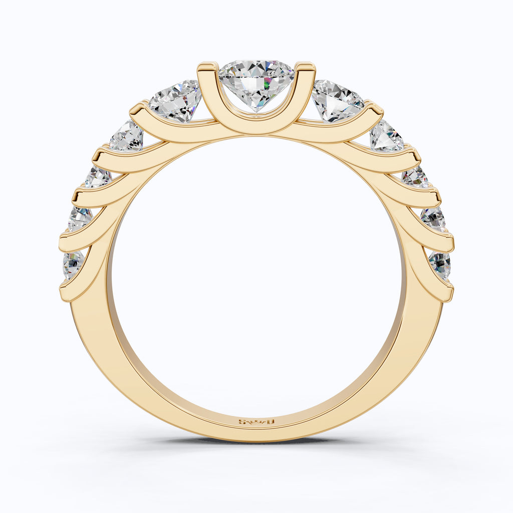 14K Yellow Gold Unique Engagement Ring, Wedding Band, Trending Gift for Her, Handmade Jewelry