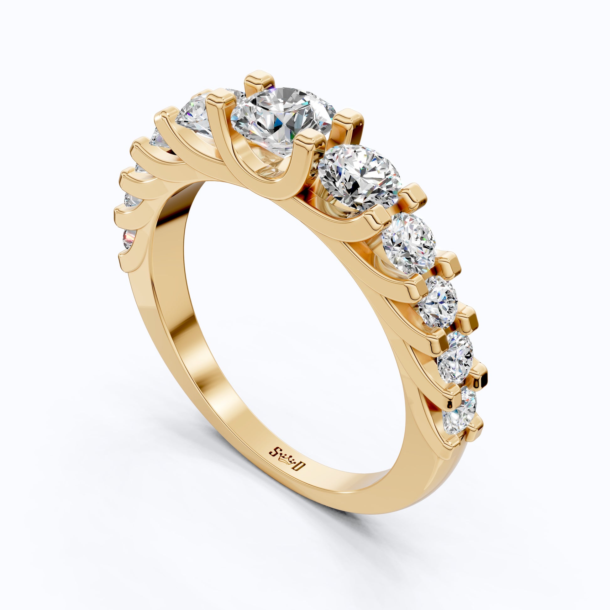 14K Yellow Gold Unique Engagement Ring, Wedding Band, Trending Gift for Her, Handmade Jewelry