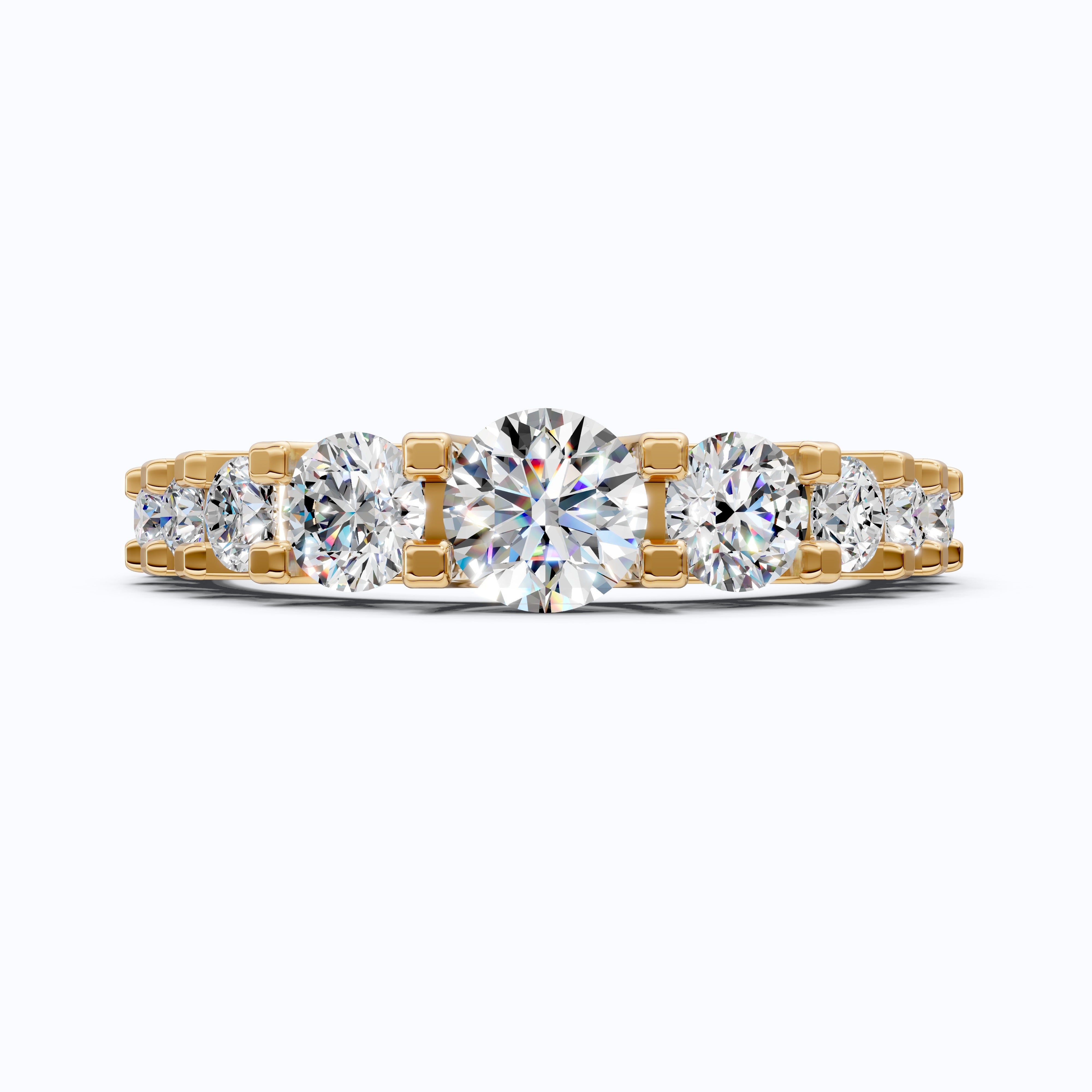 14K Yellow Gold Unique Engagement Ring, Wedding Band, Trending Gift for Her, Handmade Jewelry