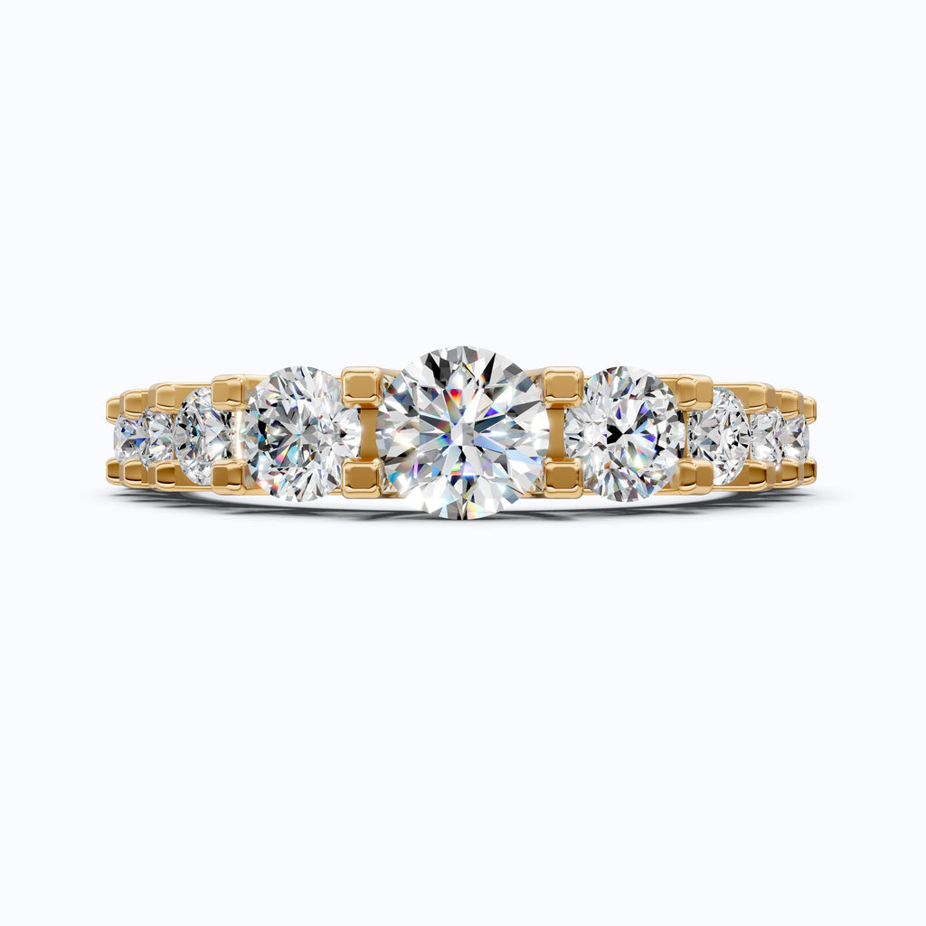 14K Yellow Gold Unique Engagement Ring, Wedding Band, Trending Gift for Her, Handmade Jewelry